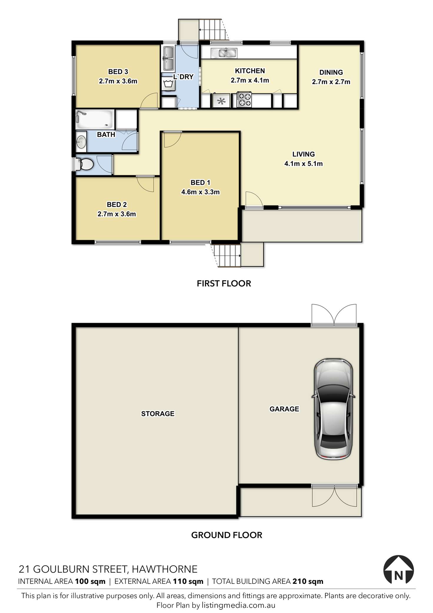 Floorplan of Homely house listing, 21 Goulburn Street, Hawthorne QLD 4171