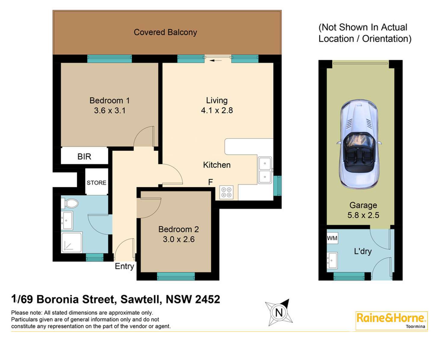 Floorplan of Homely unit listing, 1 /  69 Boronia Street, Sawtell NSW 2452