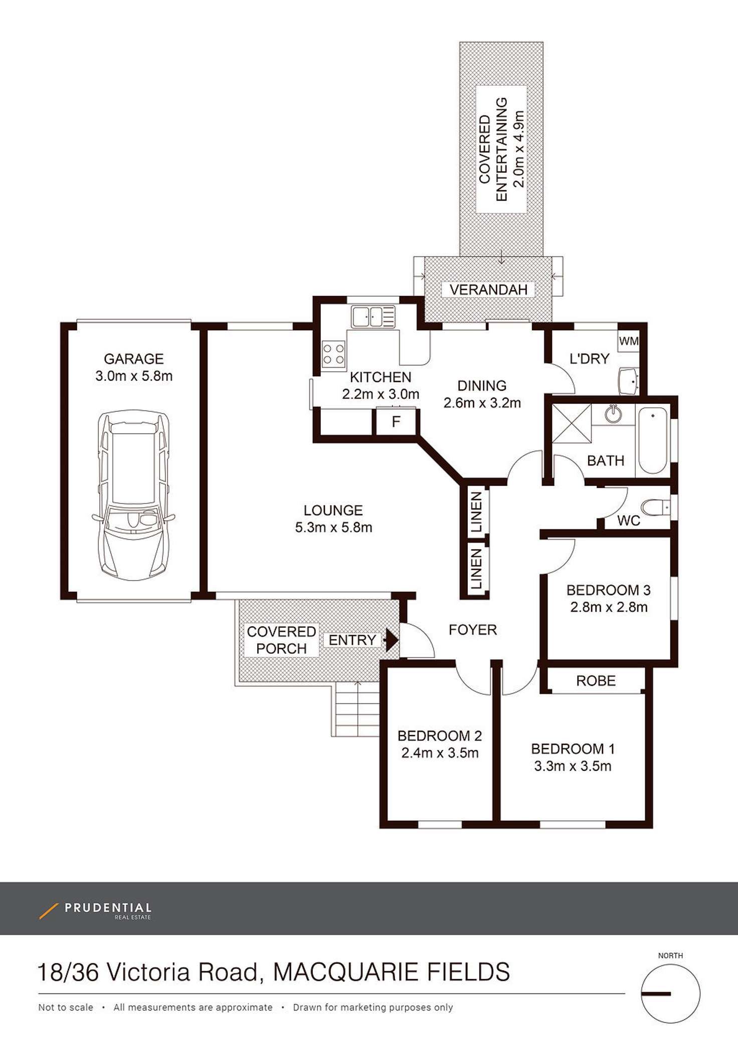 Floorplan of Homely villa listing, 18/36 Victoria Road, Macquarie Fields NSW 2564