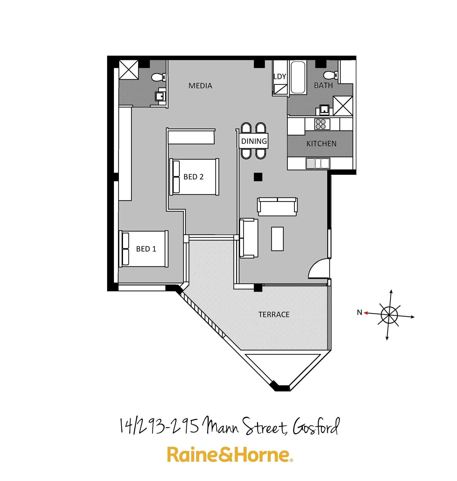 Floorplan of Homely unit listing, 14/293-295 Mann Street, Gosford NSW 2250