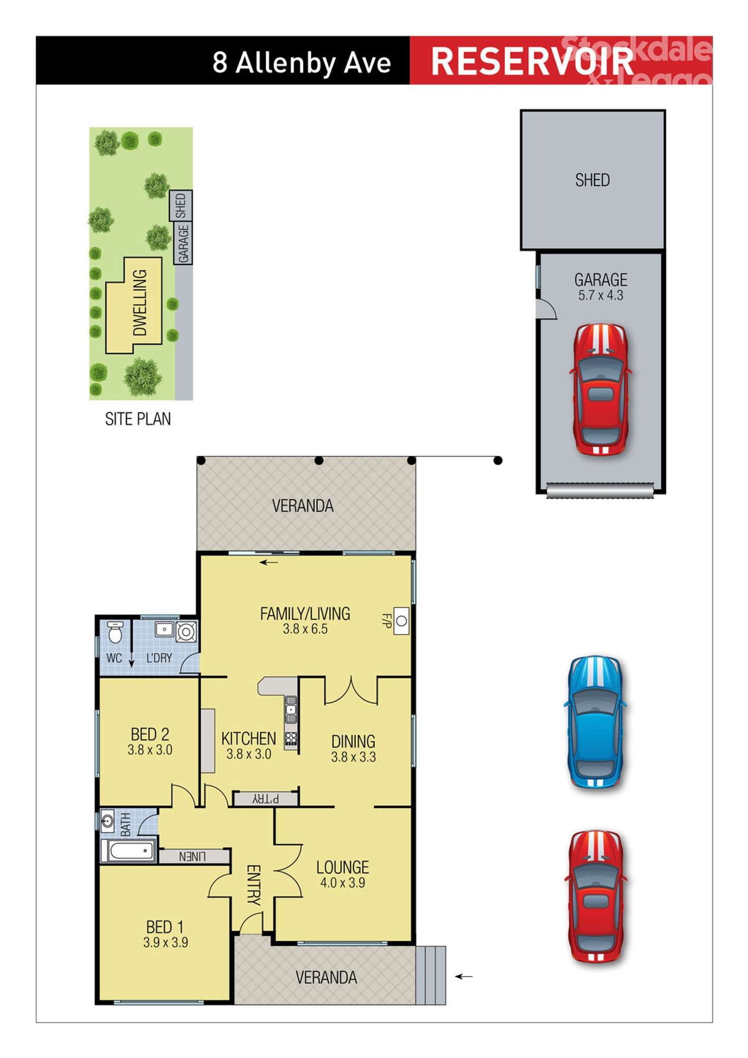 Floorplan of Homely house listing, 8 Allenby Avenue, Reservoir VIC 3073