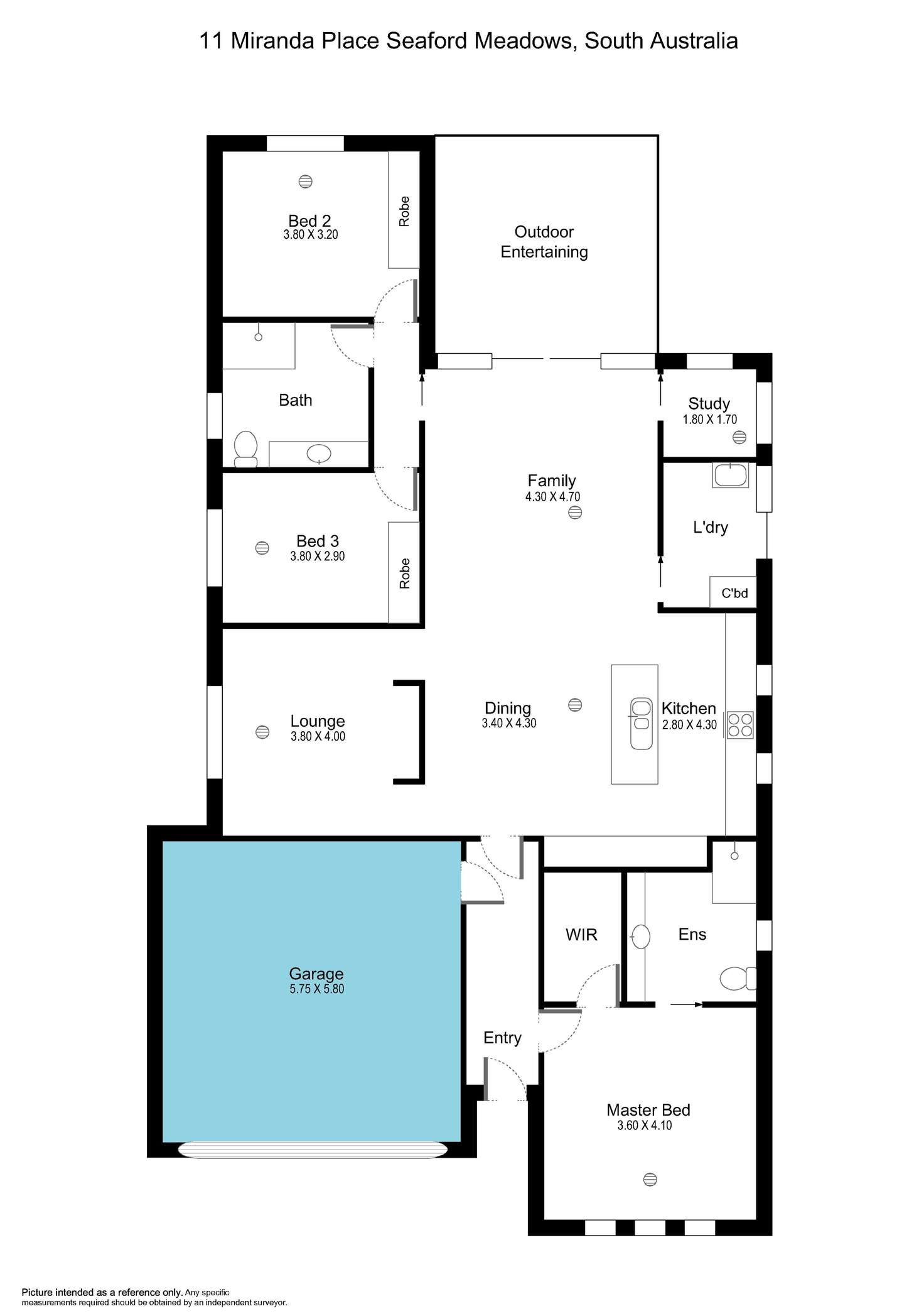 Floorplan of Homely house listing, 11 Miranda Place, Seaford Meadows SA 5169