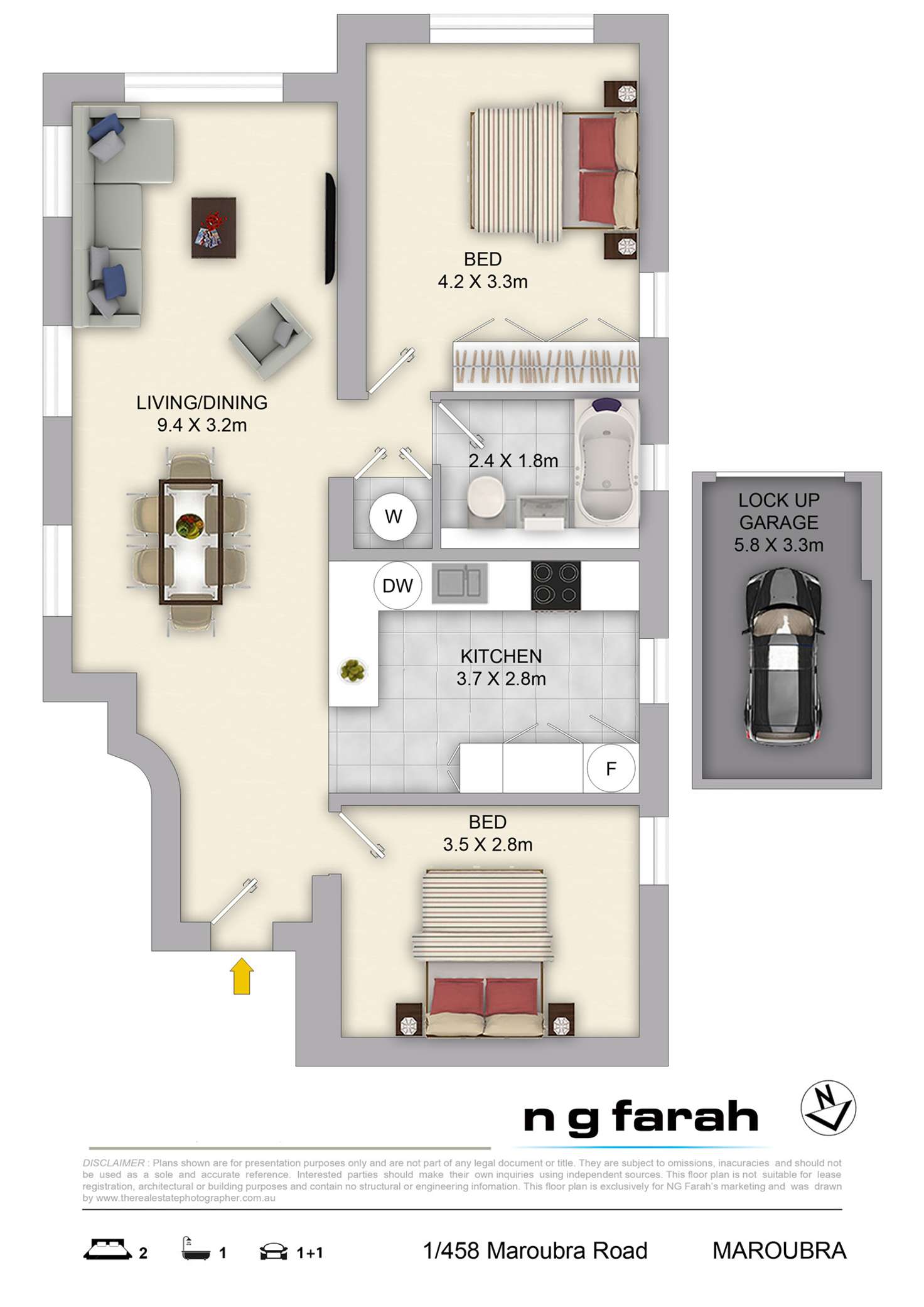 Floorplan of Homely unit listing, 1/458 Maroubra Road, Maroubra NSW 2035