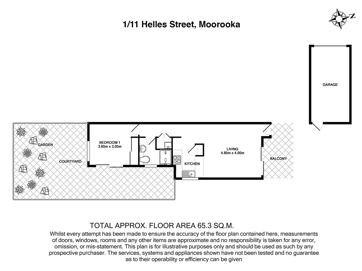 Floorplan of Homely unit listing, 1/11 Helles Street, Moorooka QLD 4105