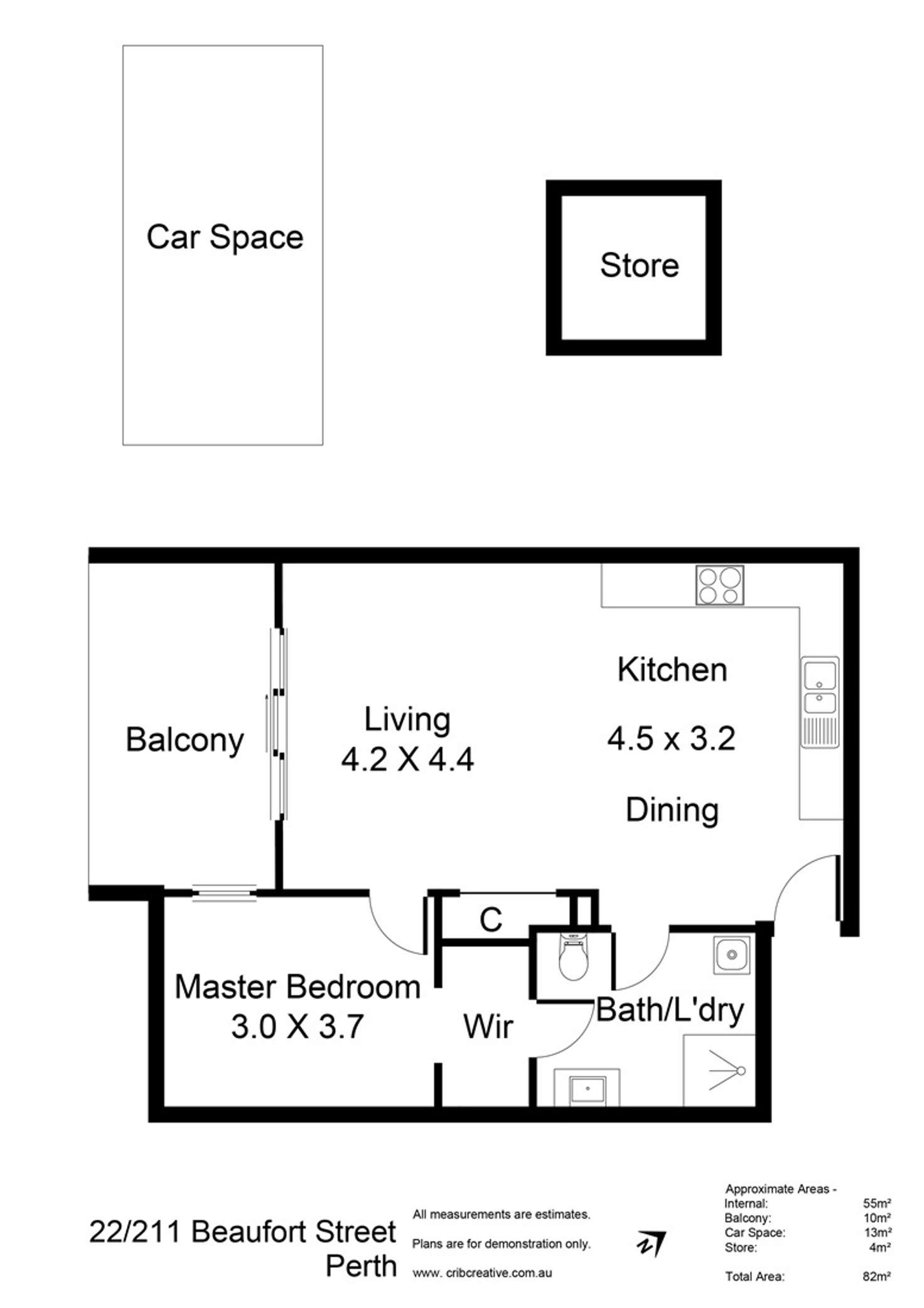 Floorplan of Homely apartment listing, 22/211 Beaufort Street, Perth WA 6000