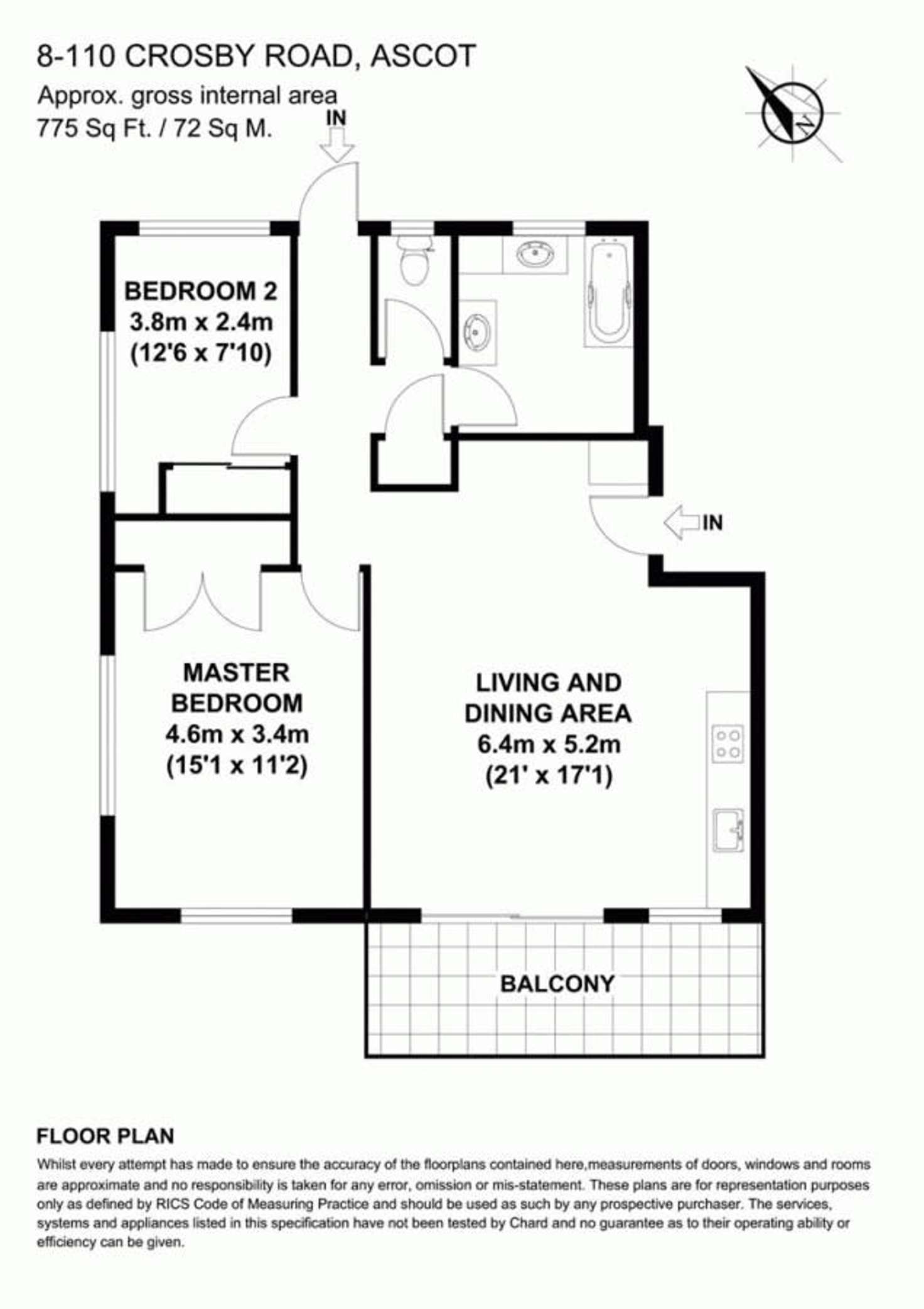 Floorplan of Homely apartment listing, 8/110 Crosby Road, Ascot QLD 4007
