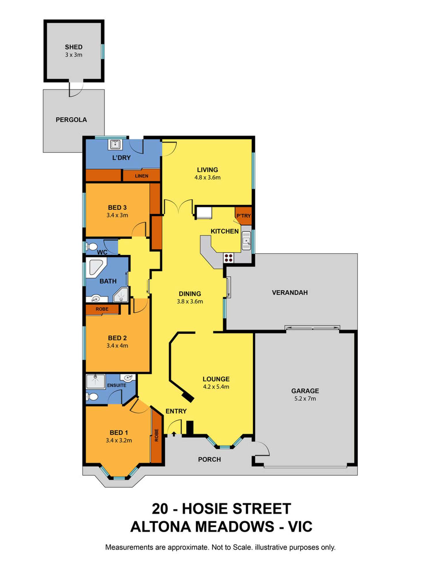 Floorplan of Homely house listing, 20 Hosie Street, Altona Meadows VIC 3028