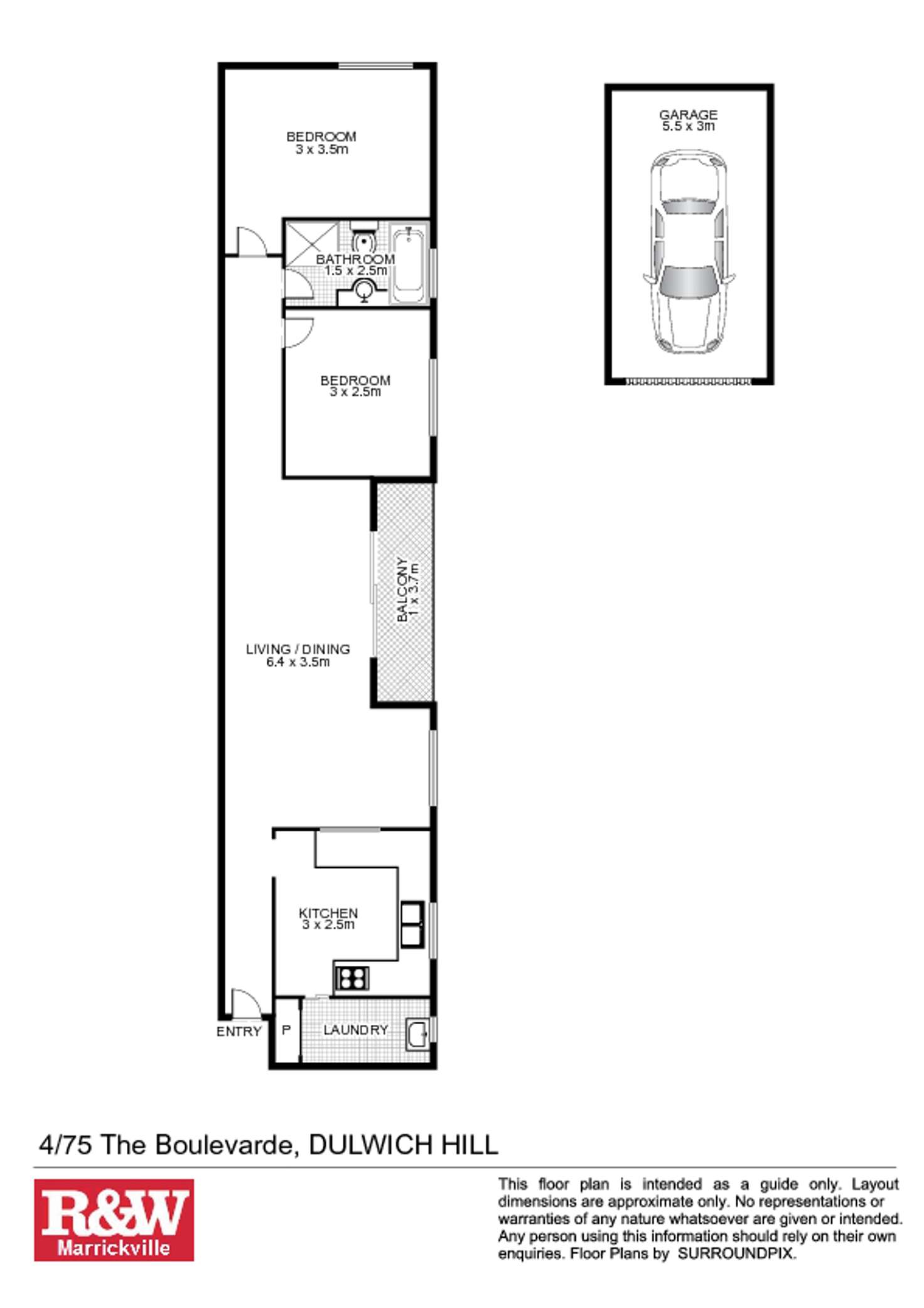 Floorplan of Homely unit listing, 4/75 The Boulevarde, Dulwich Hill NSW 2203