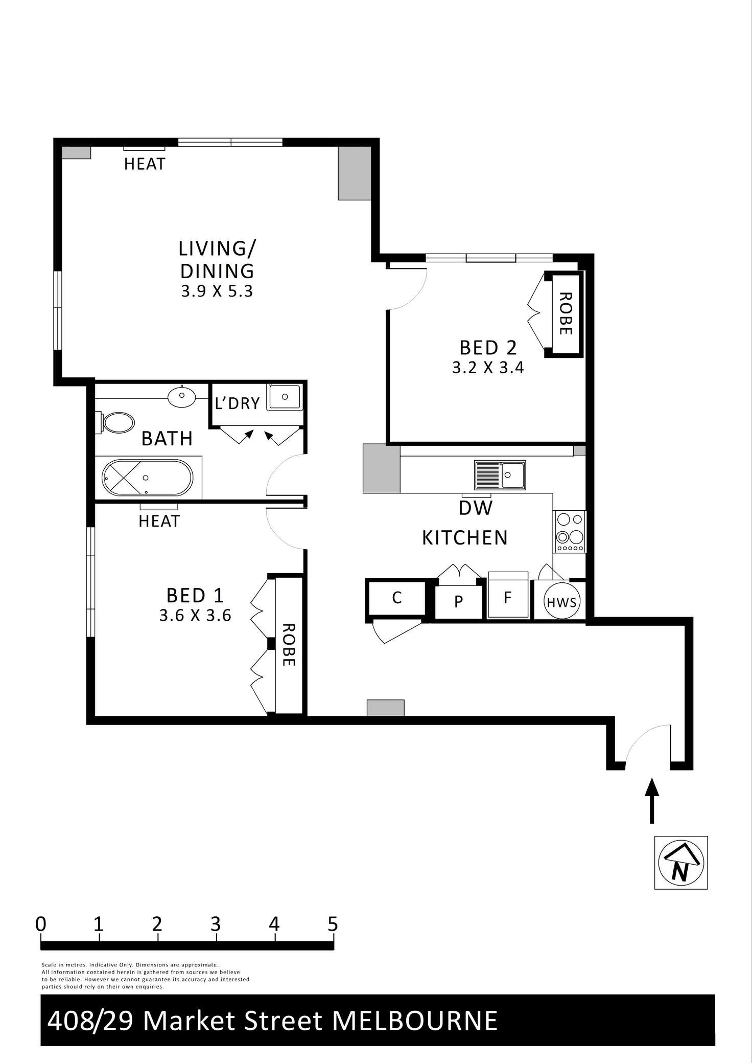 Floorplan of Homely apartment listing, 408/29 Market Street, Melbourne VIC 3000