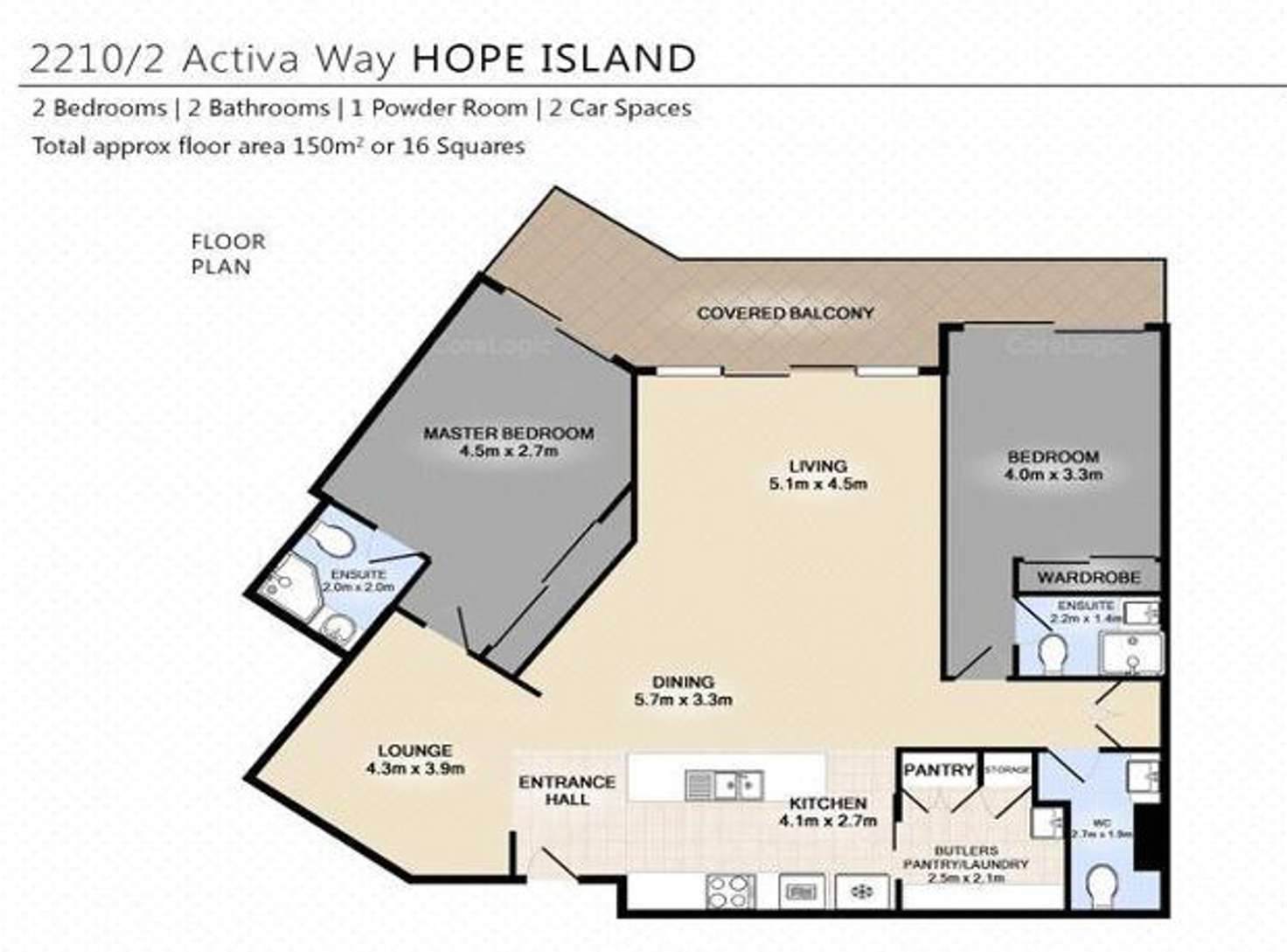 Floorplan of Homely apartment listing, 2210/2 Activa Way, Hope Island QLD 4212