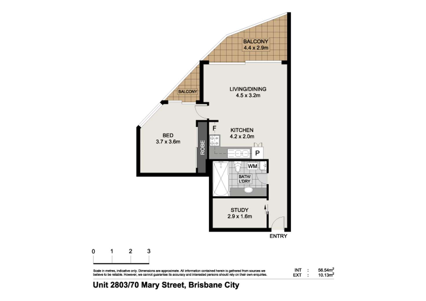 Floorplan of Homely apartment listing, 2803/70 Mary Street, Brisbane City QLD 4000