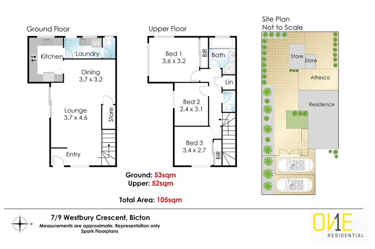 Floorplan of Homely townhouse listing, 7/9 Westbury Crescent, Bicton WA 6157