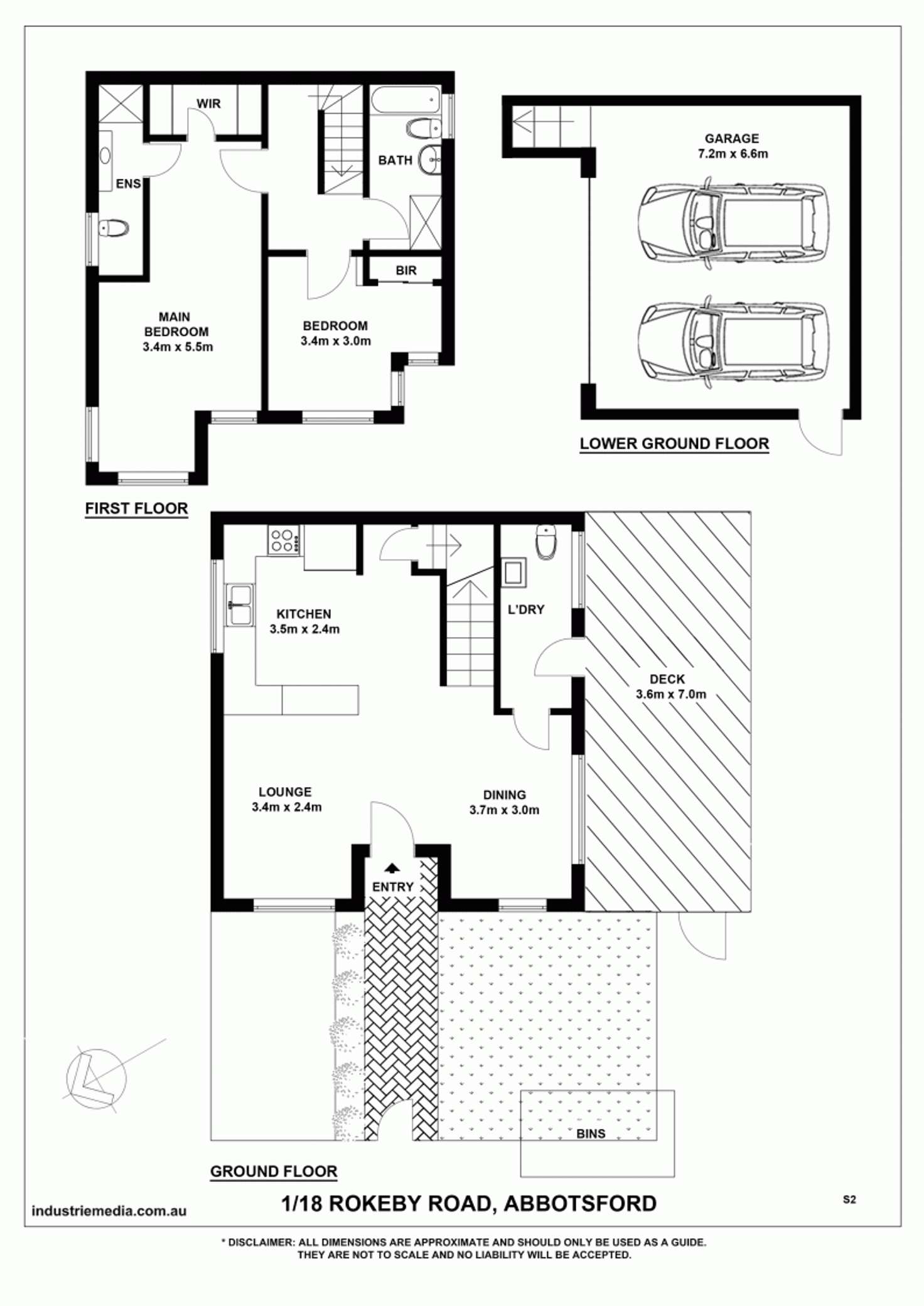 Floorplan of Homely townhouse listing, 1/18 Rokeby Road, Abbotsford NSW 2046