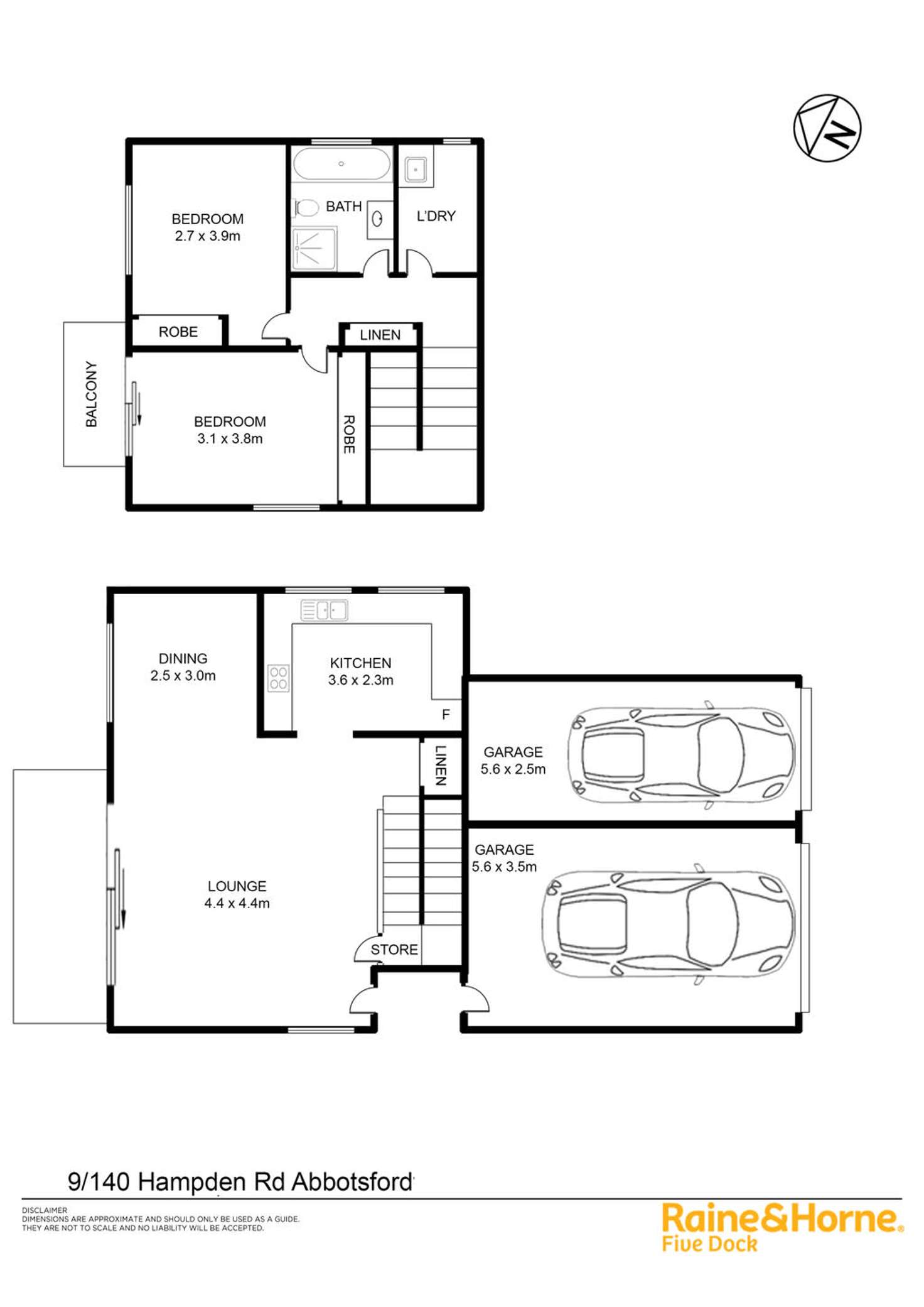 Floorplan of Homely townhouse listing, 9 / 140 HAMPDEN ROAD, Abbotsford NSW 2046