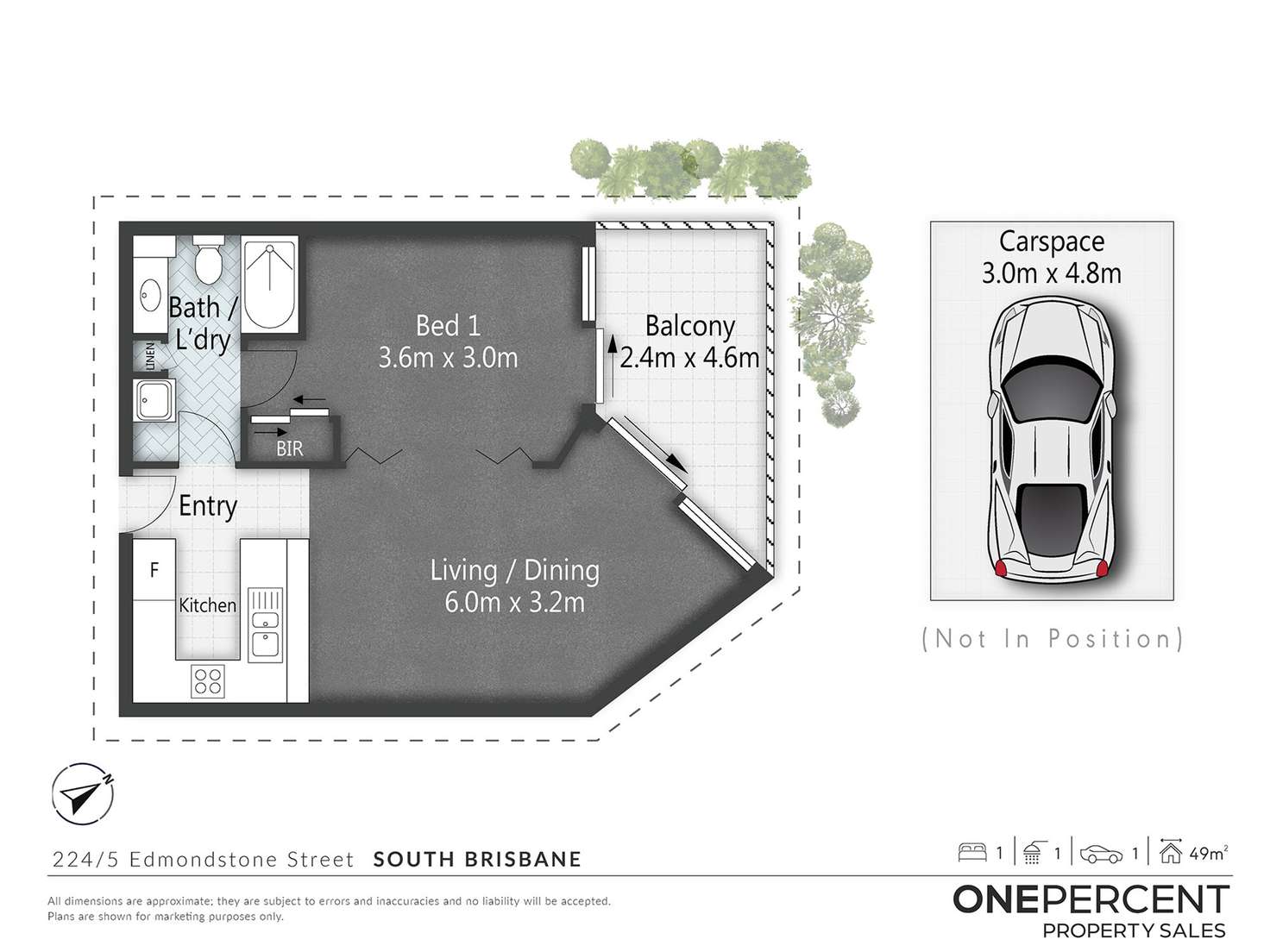 Floorplan of Homely apartment listing, 224/5 Edmondstone Street, South Brisbane QLD 4101