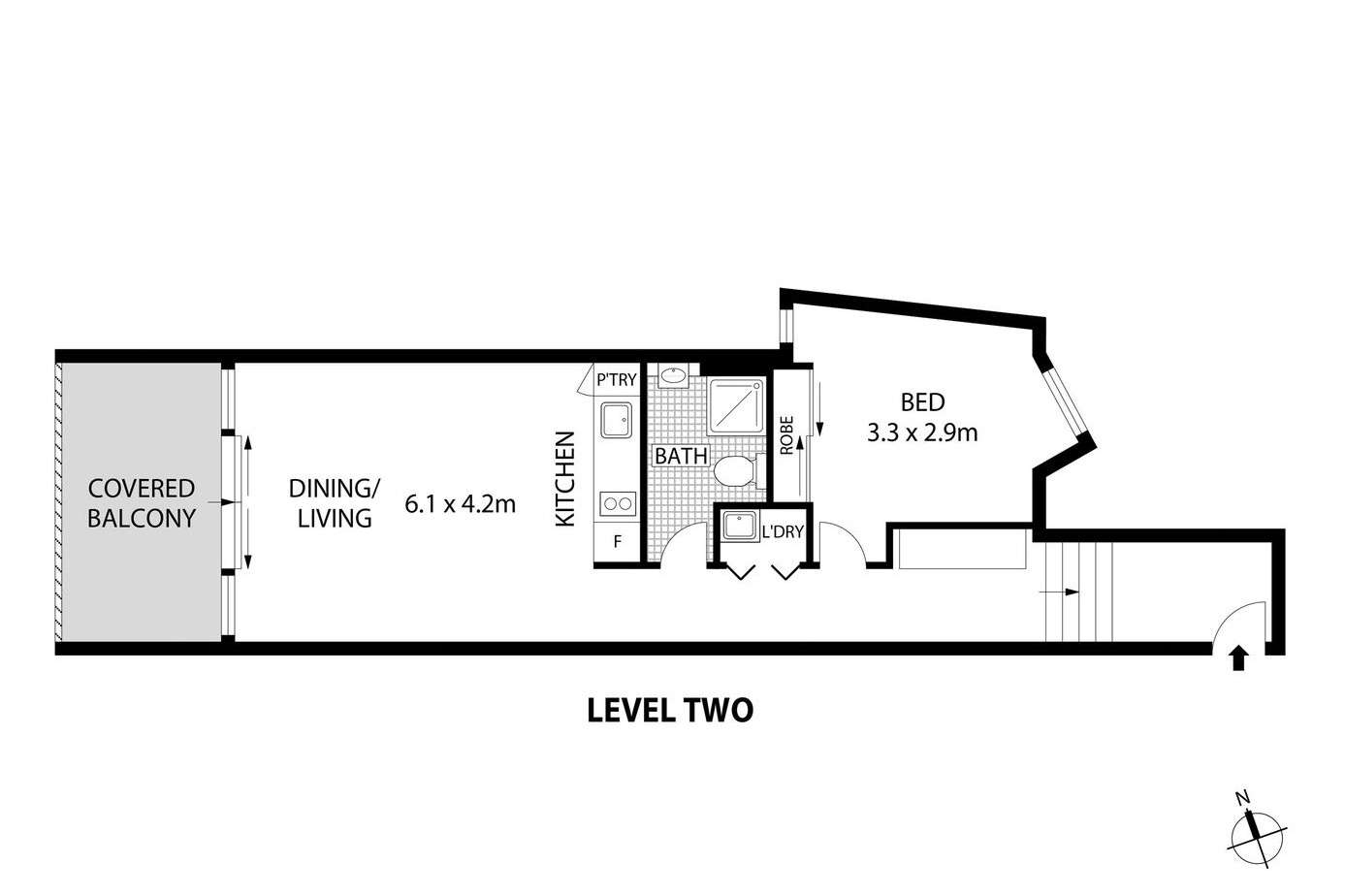 Floorplan of Homely apartment listing, 201/359-361 King Street, Newtown NSW 2042