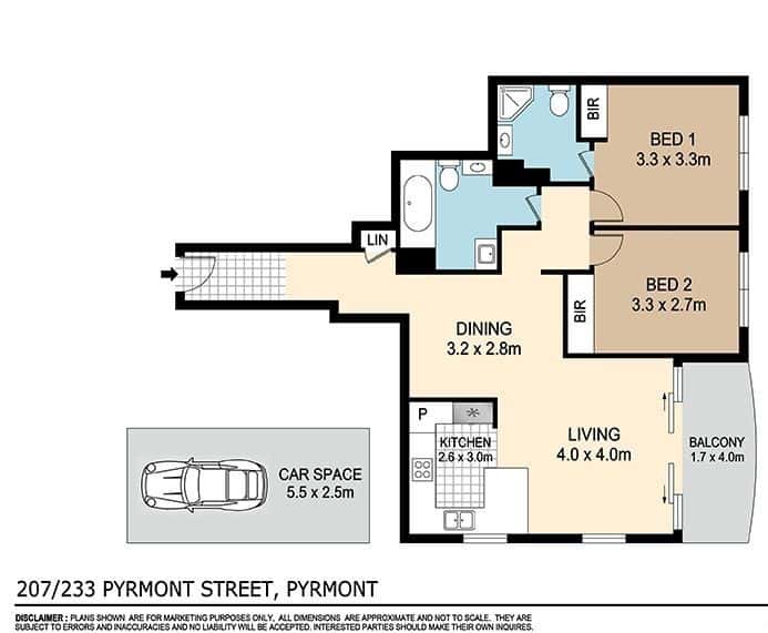 Floorplan of Homely apartment listing, 207/233 Pyrmont Street, Pyrmont NSW 2009