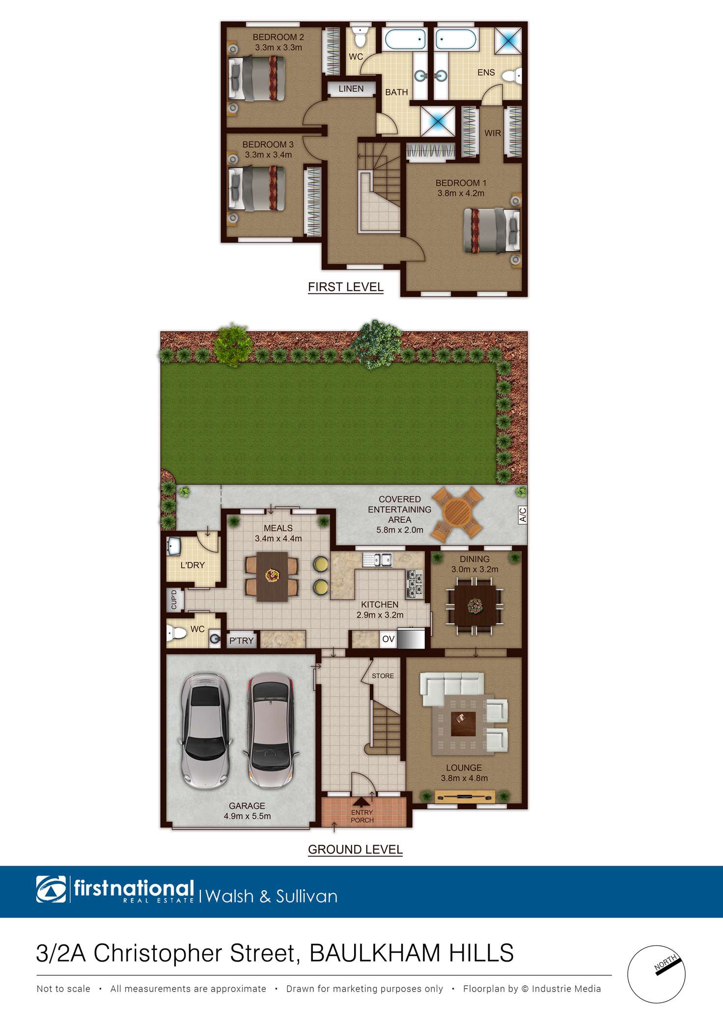 Floorplan of Homely townhouse listing, 3/2A Christopher Street, Baulkham Hills NSW 2153