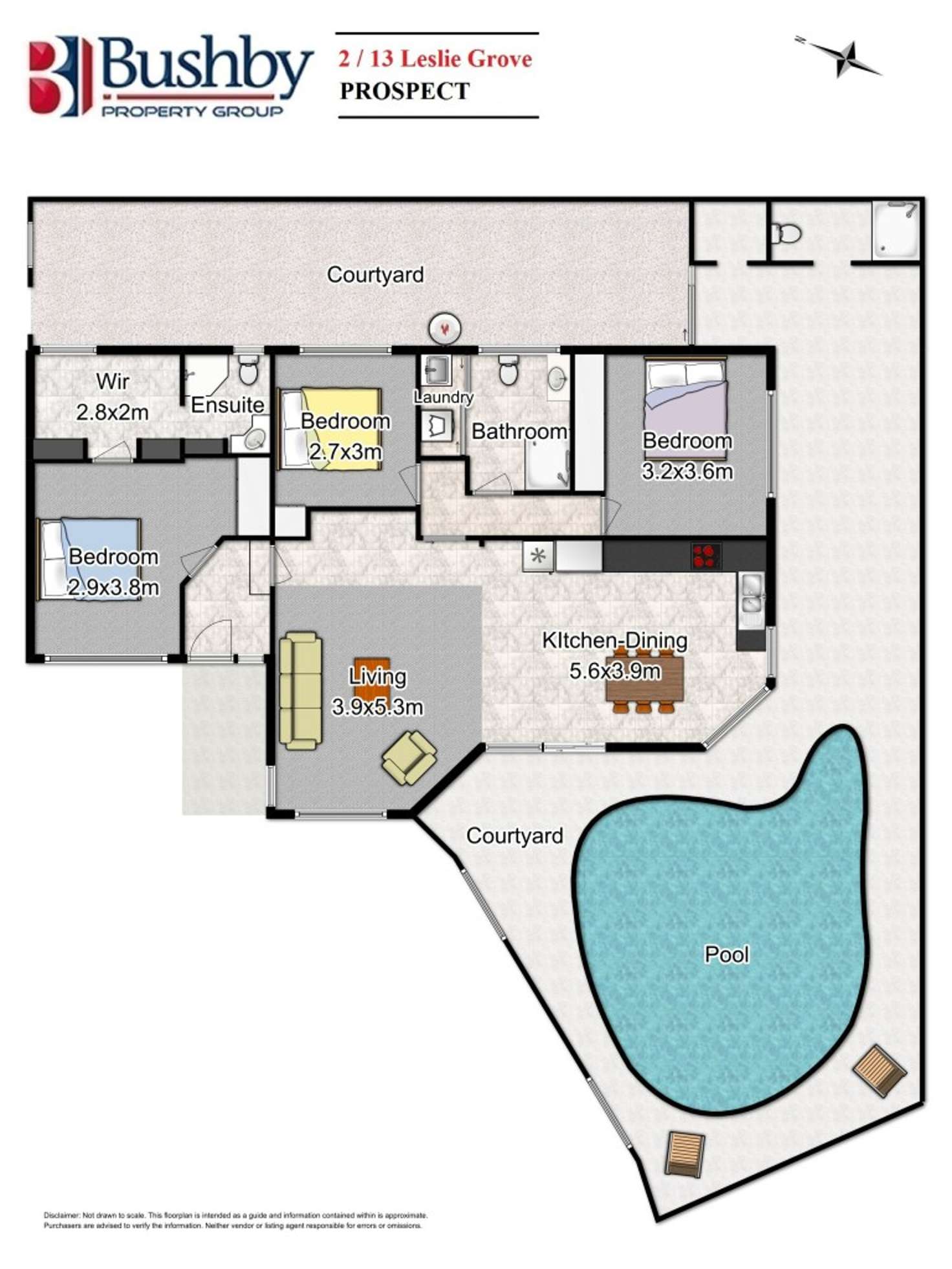 Floorplan of Homely unit listing, 2/13 Leslie Grove, Prospect Vale TAS 7250