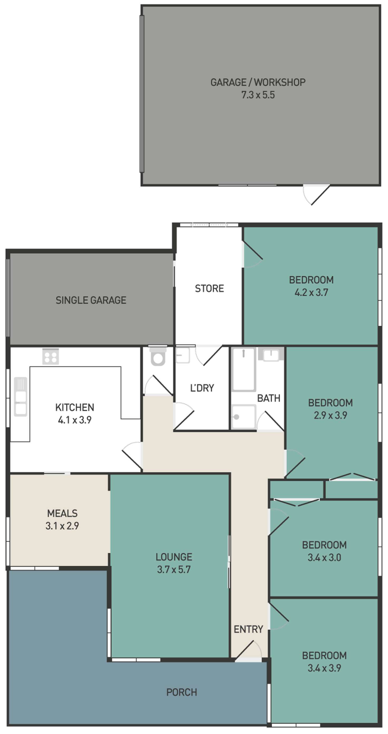 Floorplan of Homely house listing, 65 Hertford Road, Sunshine VIC 3020