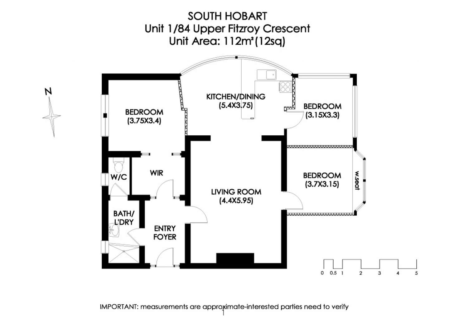 Floorplan of Homely apartment listing, 1/84 Upper Fitzroy Crescent, South Hobart TAS 7004