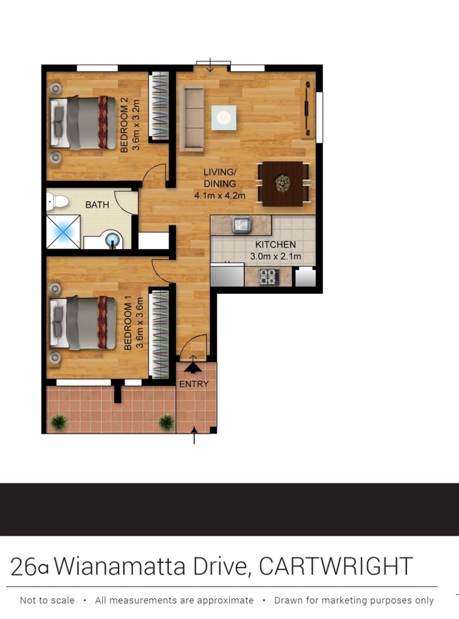 Floorplan of Homely semiDetached listing, 26a Wianamatta Drive, Cartwright NSW 2168