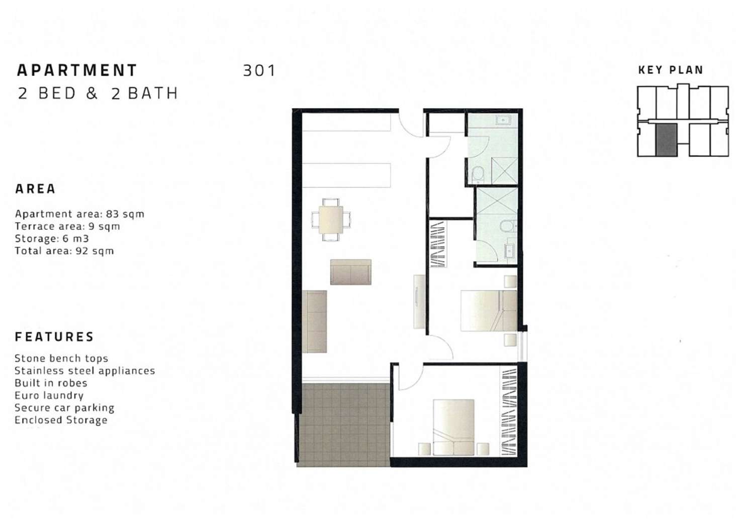 Floorplan of Homely apartment listing, 301/84 La Scala Avenue, Maribyrnong VIC 3032