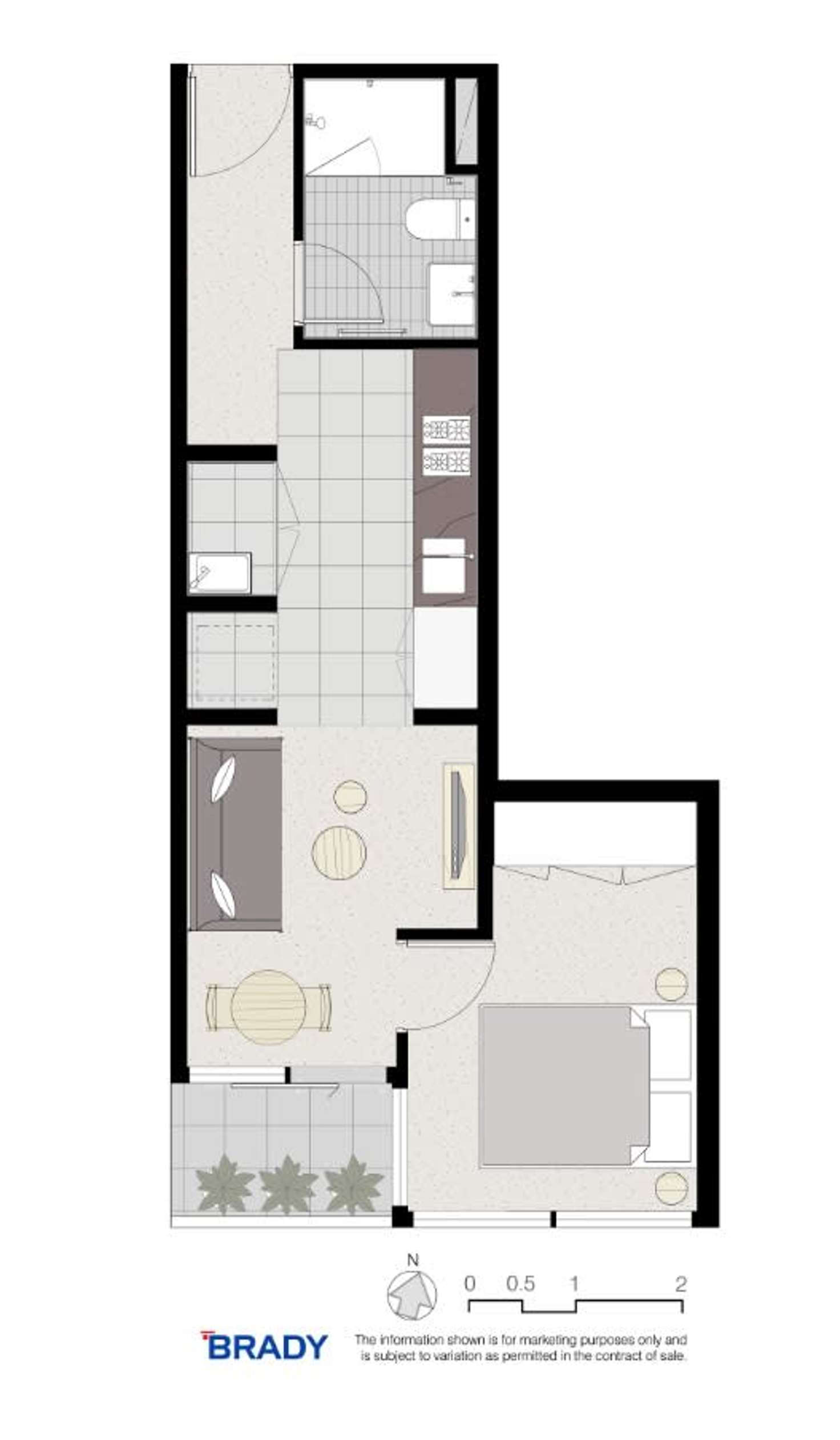 Floorplan of Homely apartment listing, 4309/500 Elizabeth Street, Melbourne VIC 3000