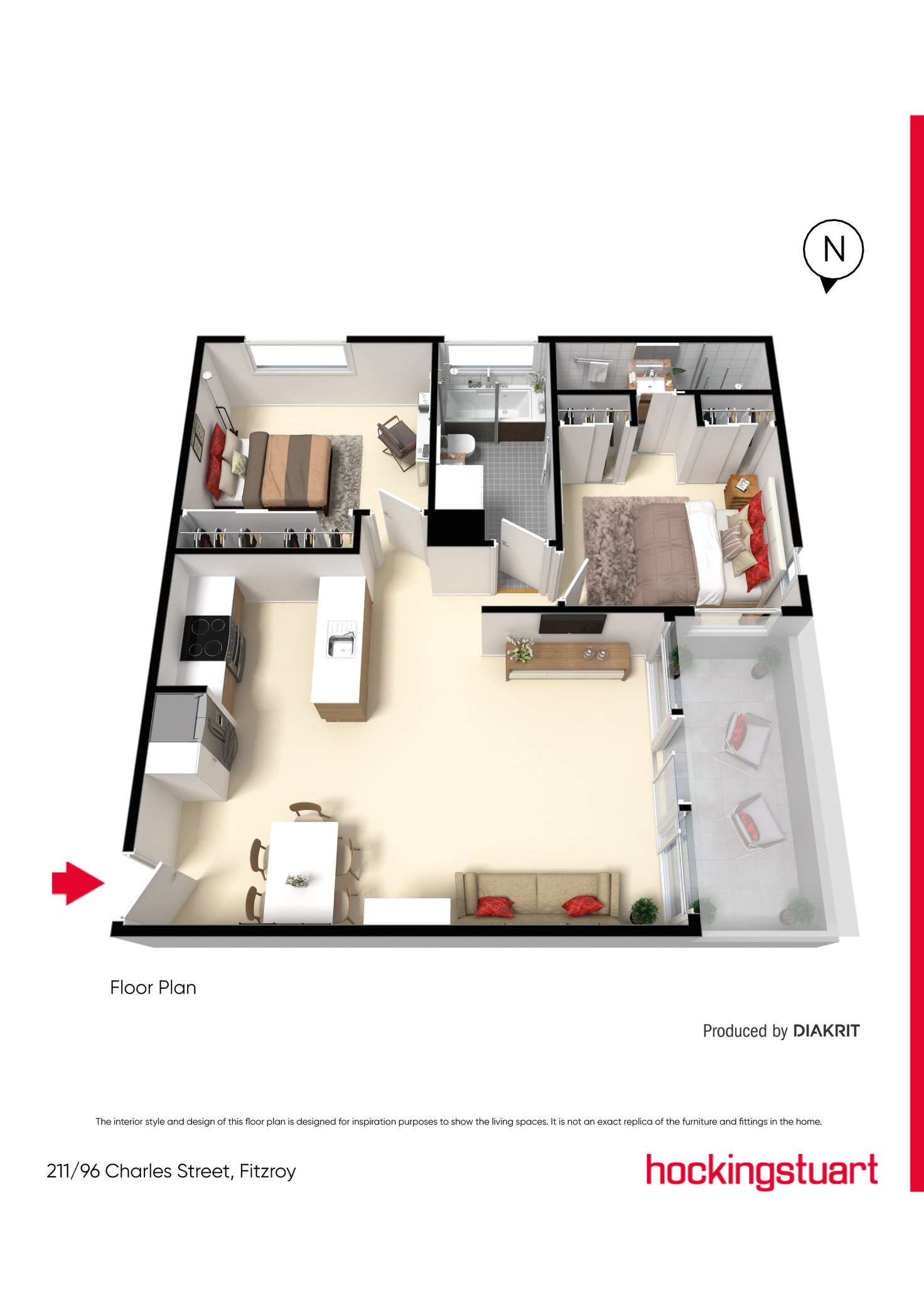 Floorplan of Homely house listing, 211/96 Charles Street, Fitzroy VIC 3065