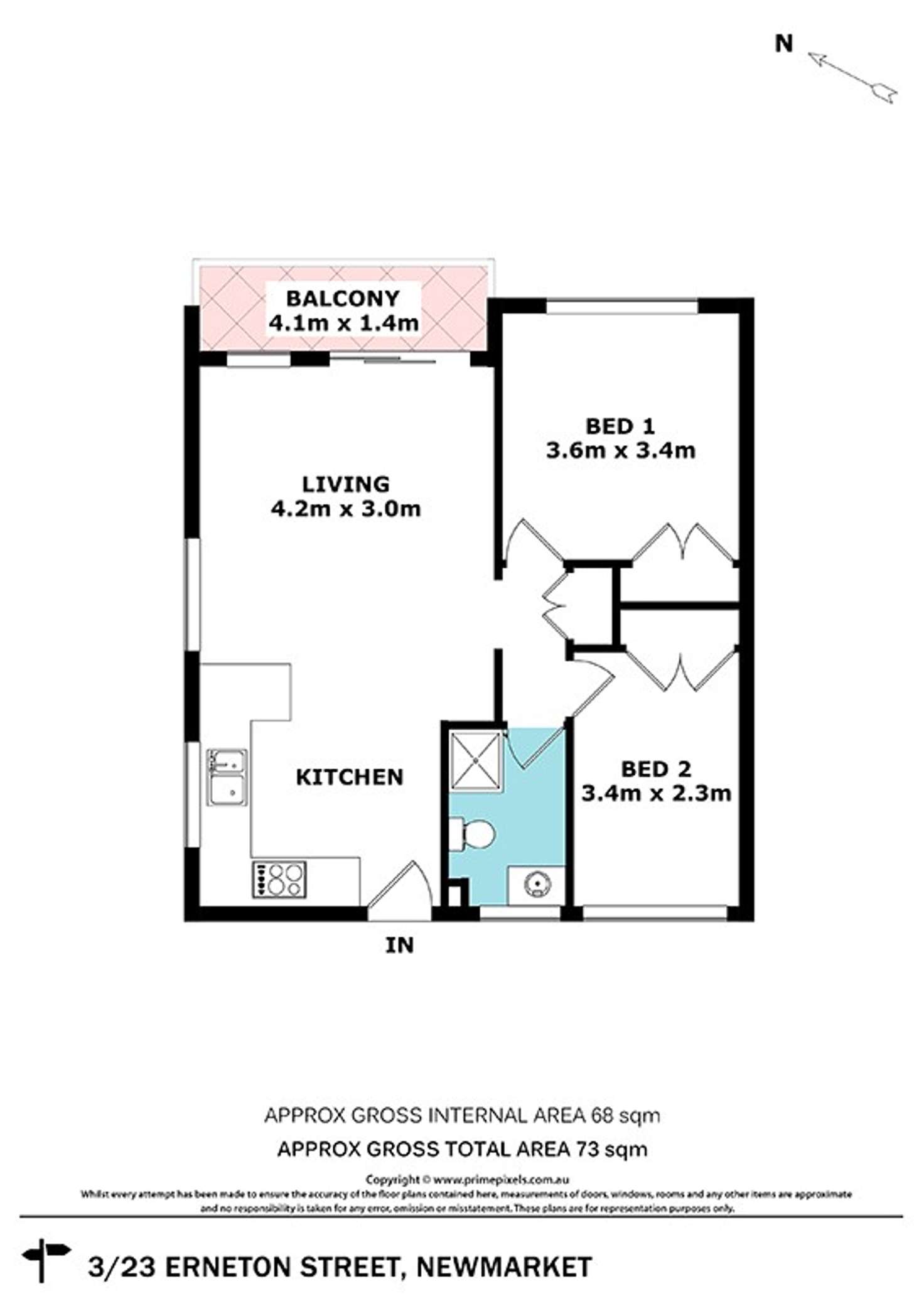 Floorplan of Homely unit listing, 3/23 Erneton Street, Newmarket QLD 4051
