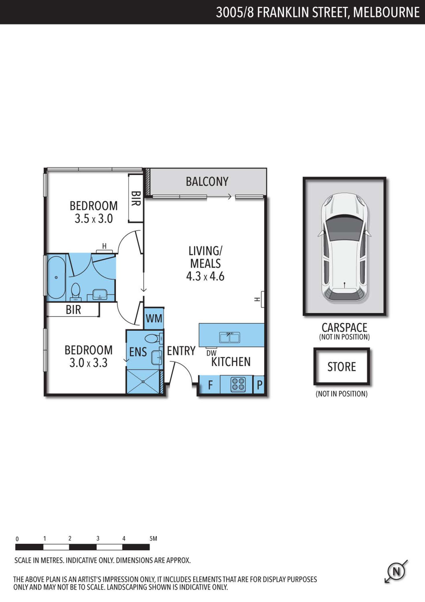 Floorplan of Homely apartment listing, 3005/8 Franklin Street, Melbourne VIC 3000