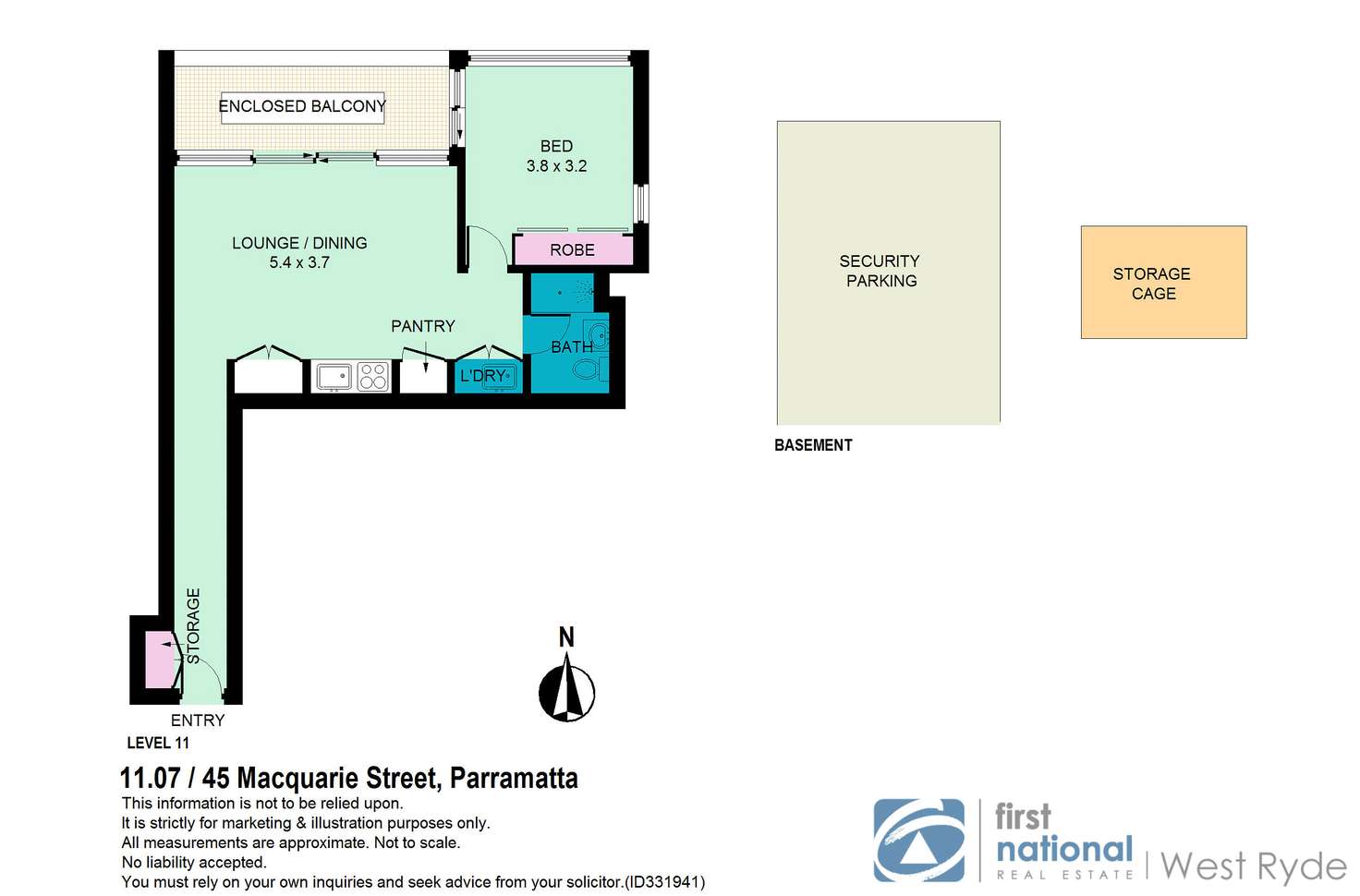 Floorplan of Homely apartment listing, 1107/45 Macquarie Street, Parramatta NSW 2150