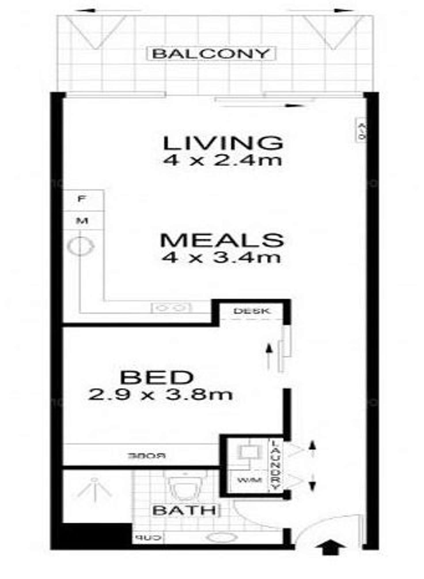 Floorplan of Homely apartment listing, 404/185 Morphett Street, Adelaide SA 5000