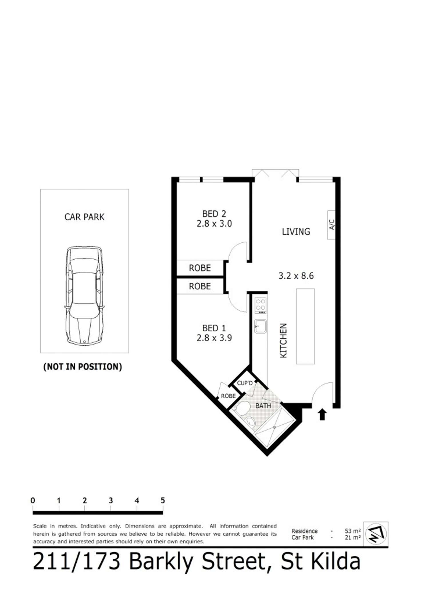 Floorplan of Homely apartment listing, 211/173 Barkly Street, St Kilda VIC 3182