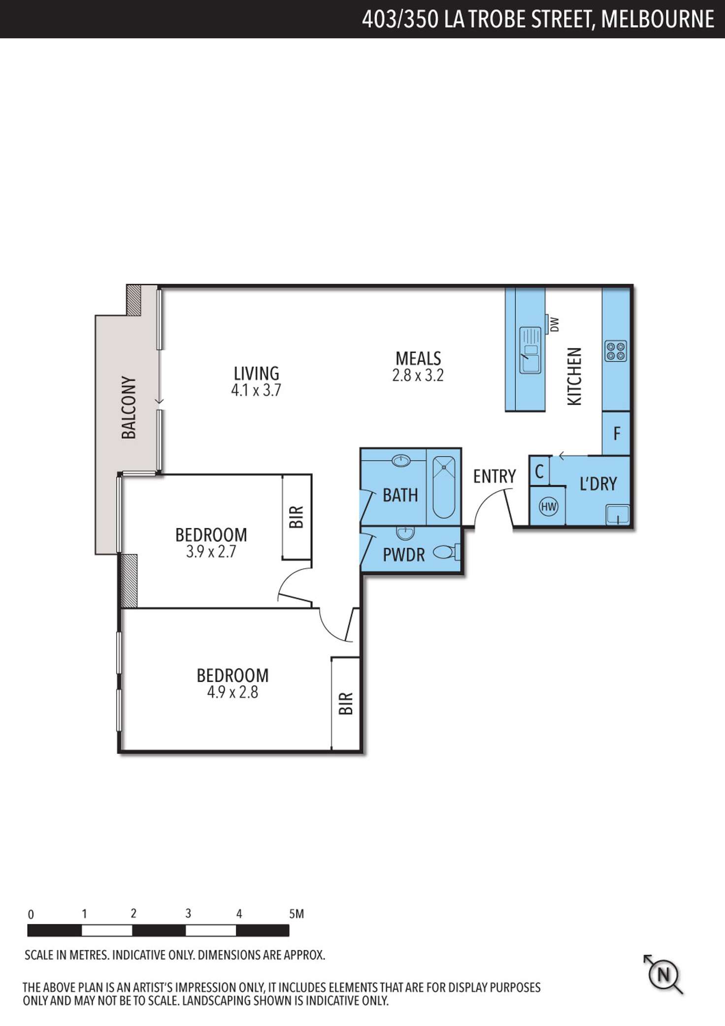 Floorplan of Homely apartment listing, 403/350 Latrobe St, Melbourne VIC 3000