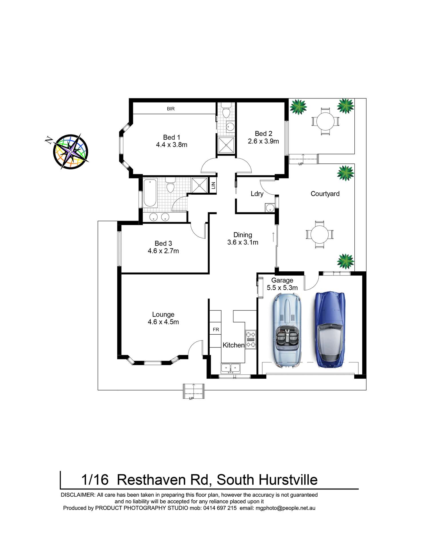 Floorplan of Homely villa listing, 1/16 Resthaven Rd, South Hurstville NSW 2221