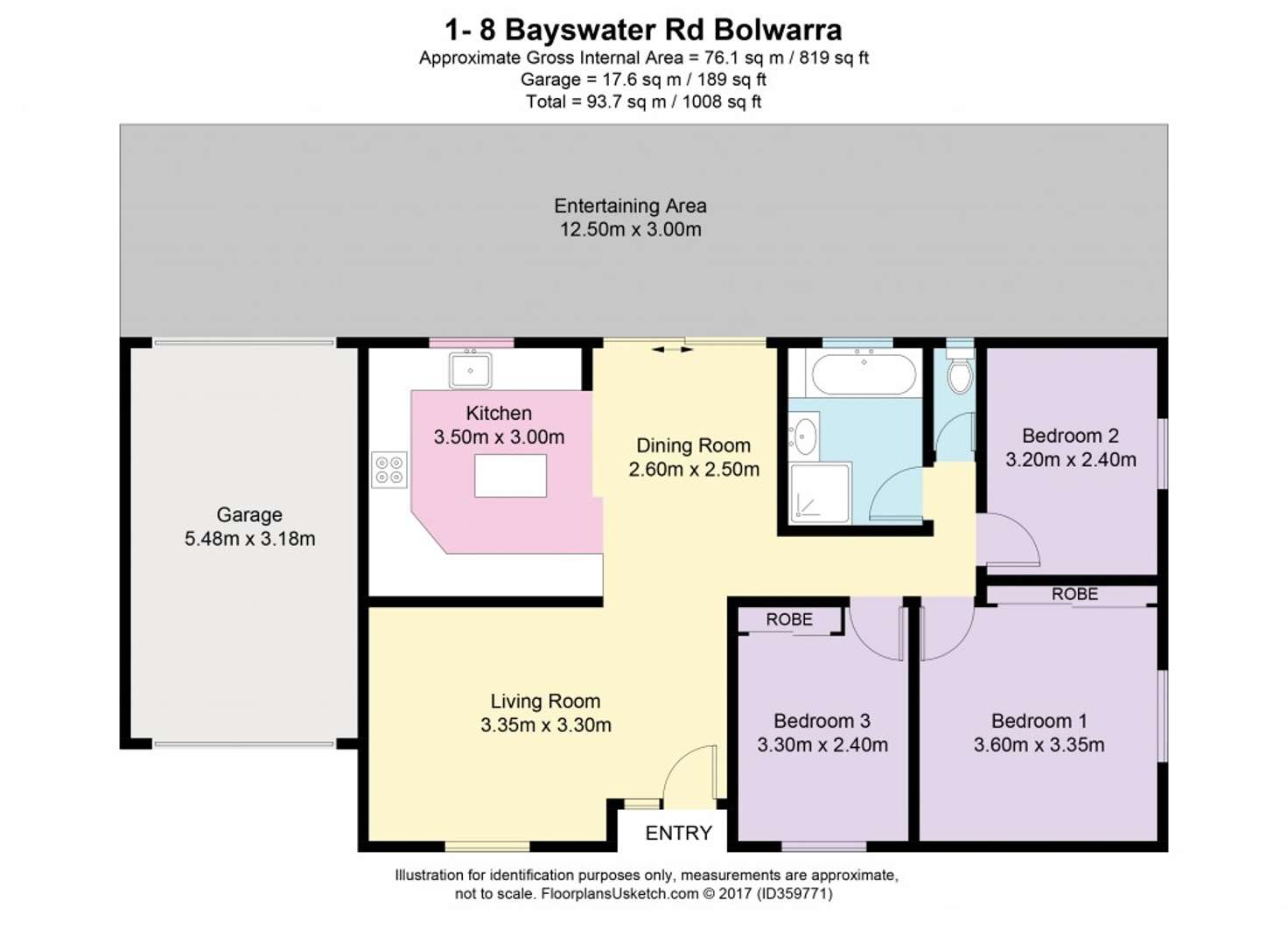 Floorplan of Homely semiDetached listing, 1/8 Bayswater Road, Bolwarra NSW 2320