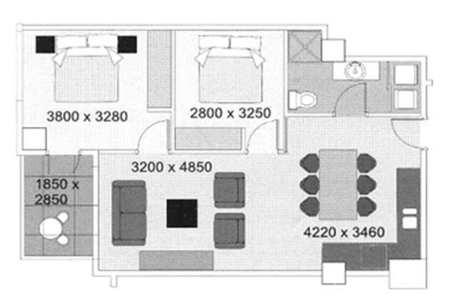 Floorplan of Homely apartment listing, 715/91 - 97 North Terrace, Adelaide SA 5000