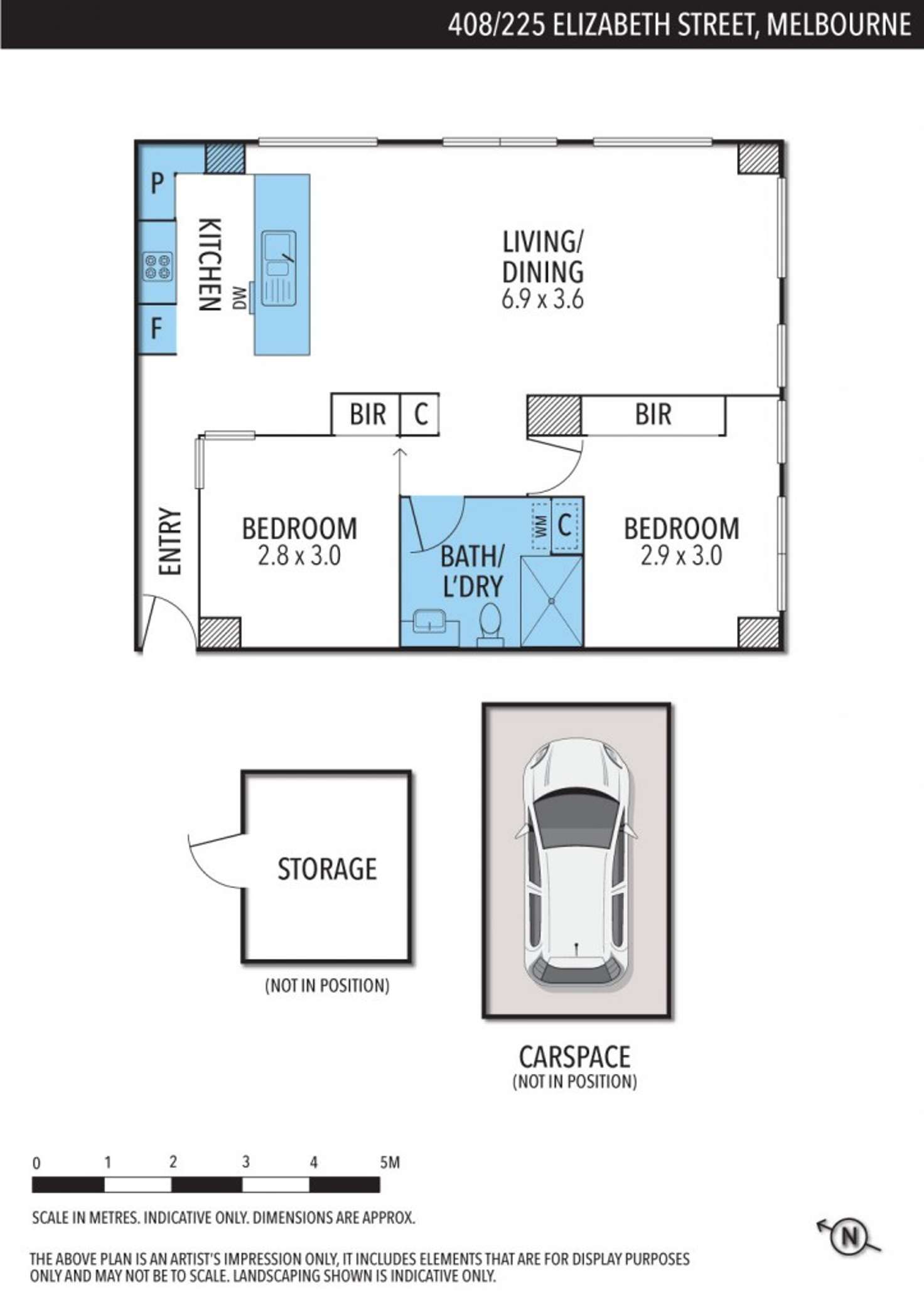 Floorplan of Homely apartment listing, 408/225 Elizabeth Street, Melbourne VIC 3000