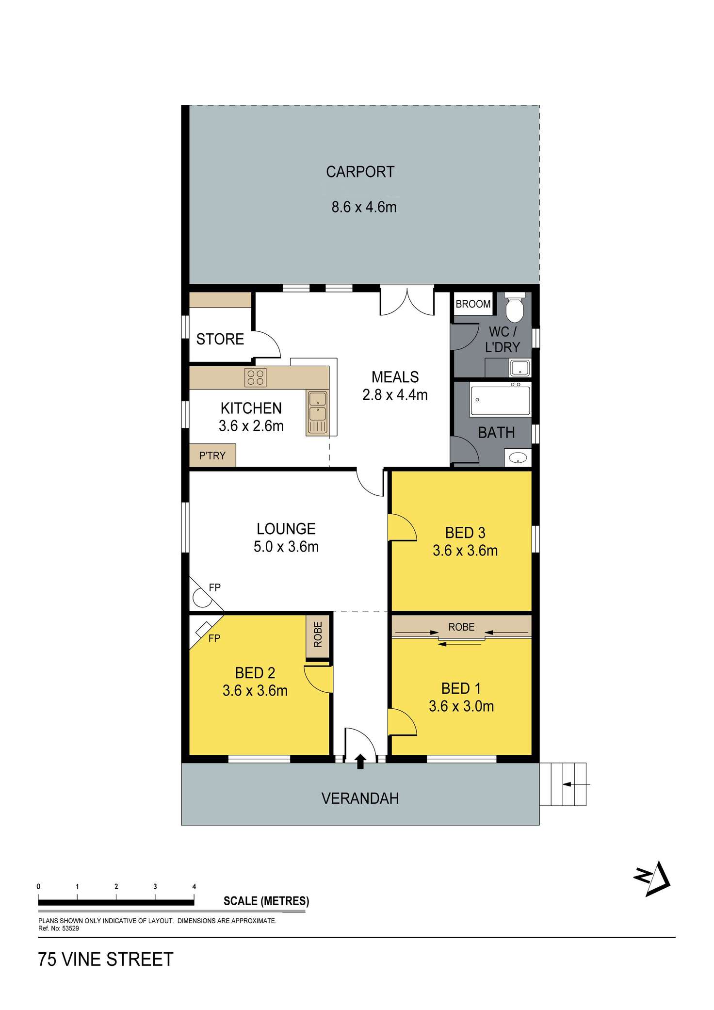 Floorplan of Homely house listing, 75 Vine Street, Bendigo VIC 3550
