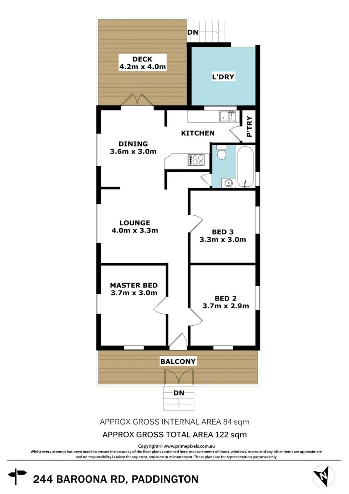 Floorplan of Homely house listing, 244 Baroona Road, Paddington QLD 4064