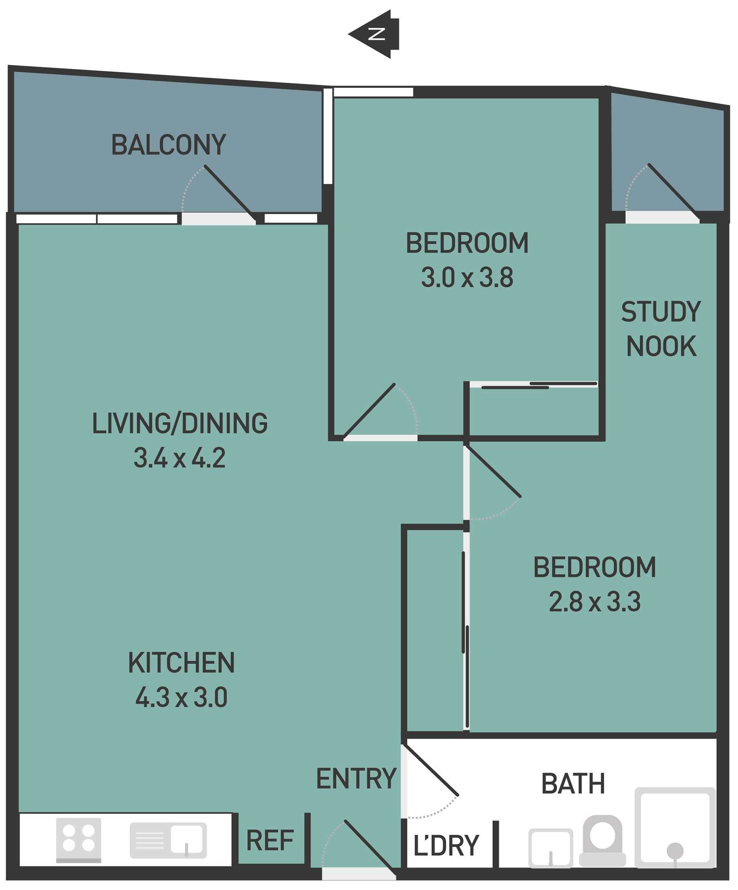 Floorplan of Homely apartment listing, 602/240 Barkly Street, Footscray VIC 3011