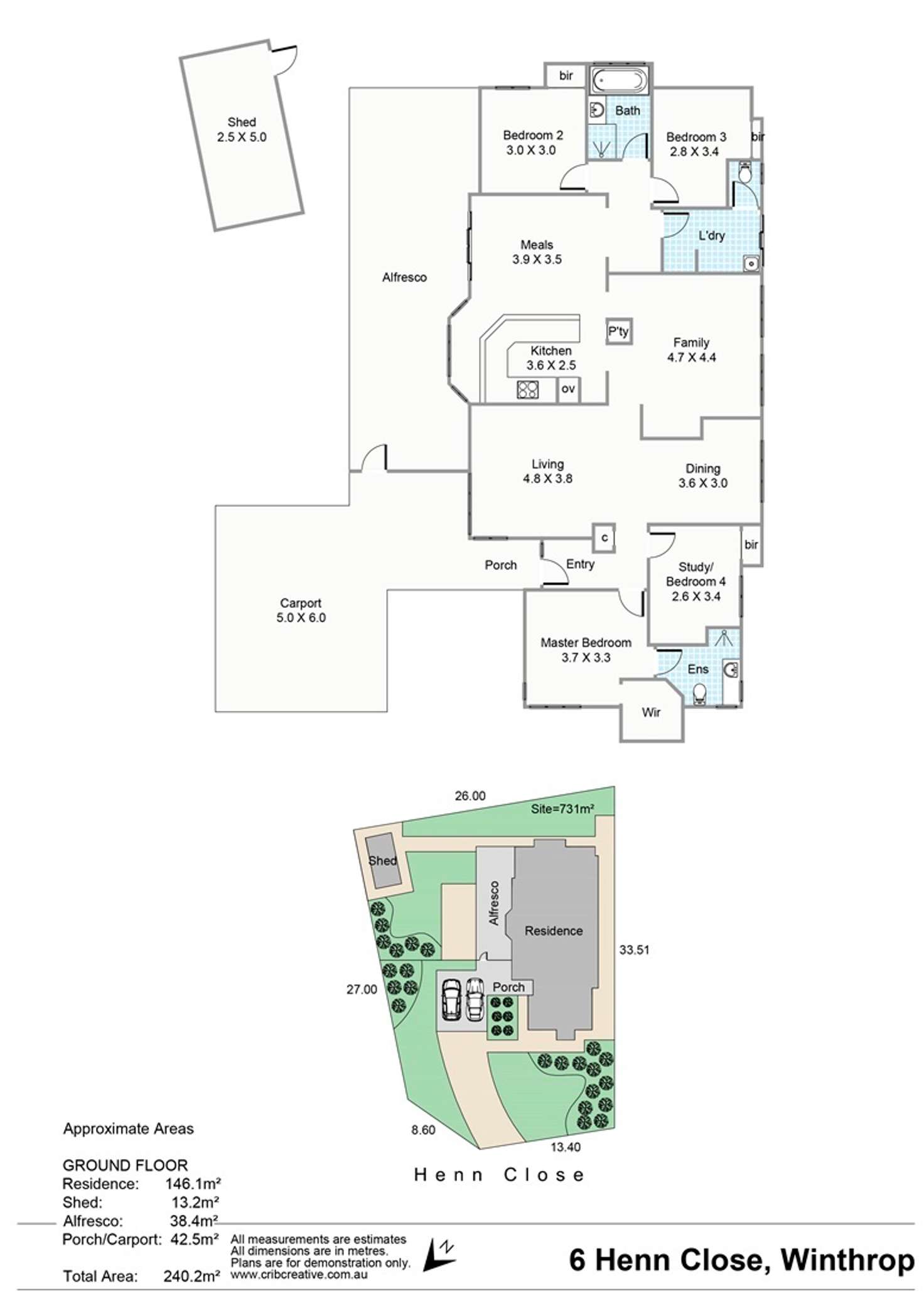 Floorplan of Homely house listing, 6 Henn Close, Winthrop WA 6150