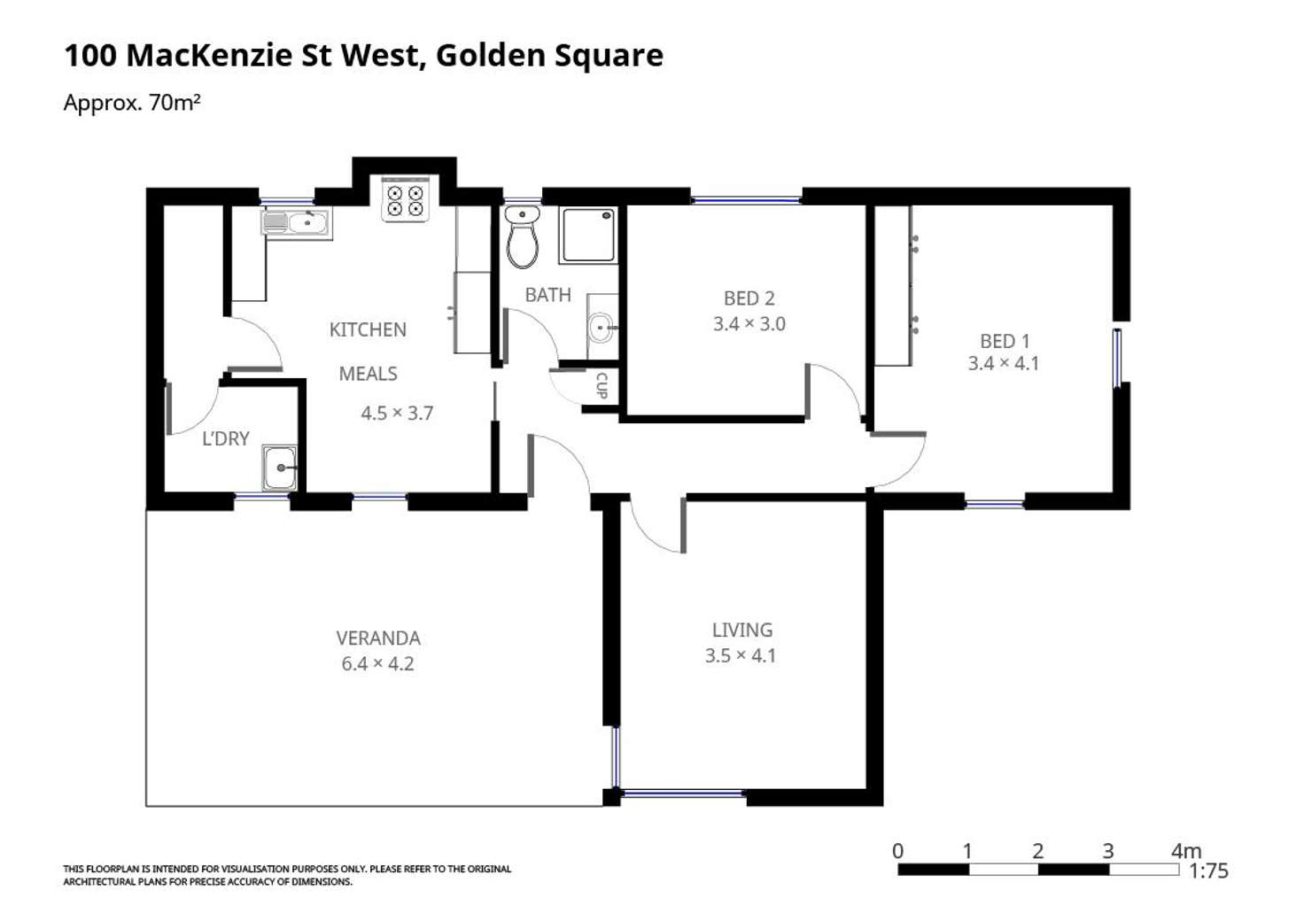 Floorplan of Homely house listing, 100 Mackenzie Street, Golden Square VIC 3555