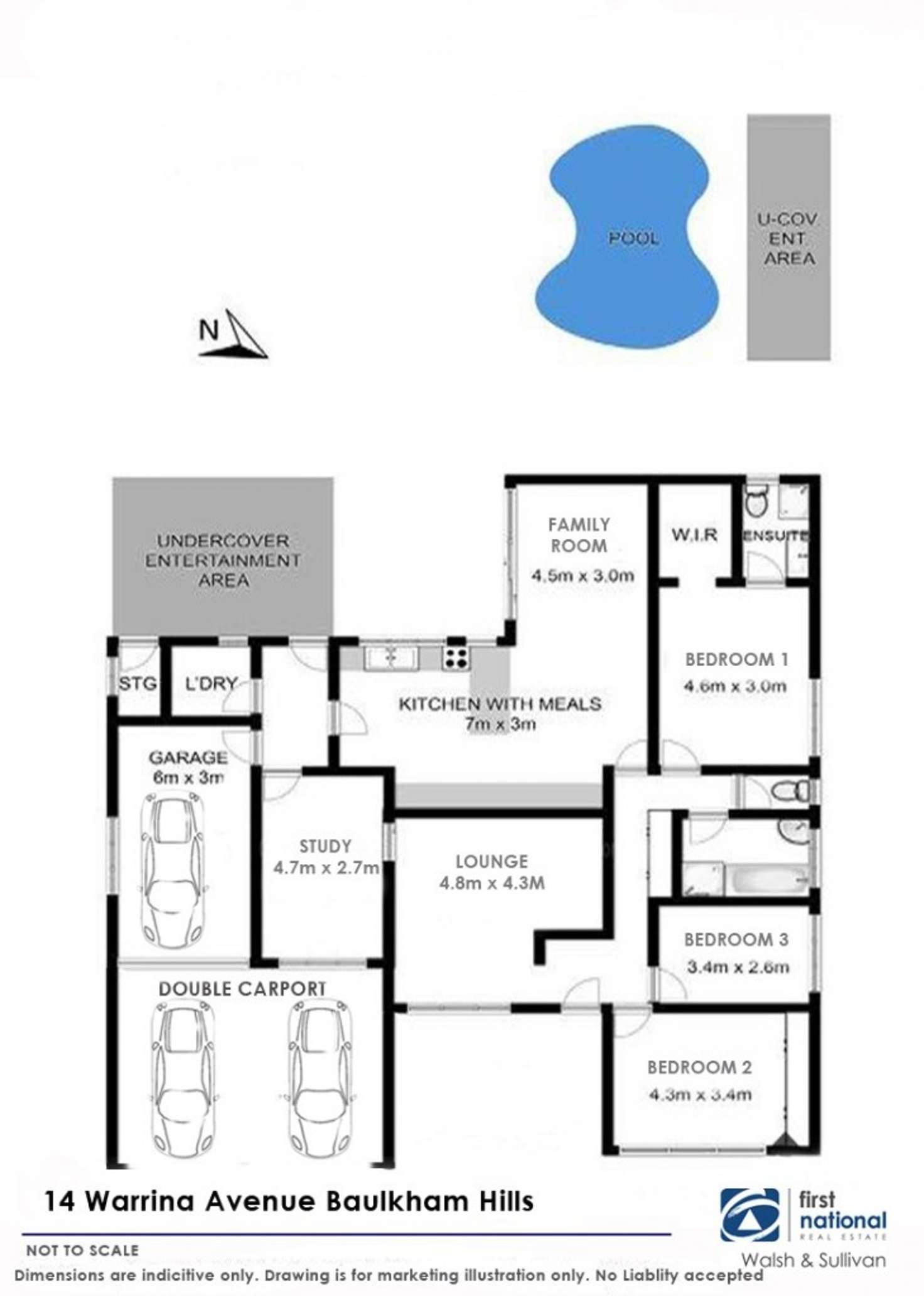 Floorplan of Homely house listing, 14 Warrina Ave, Baulkham Hills NSW 2153