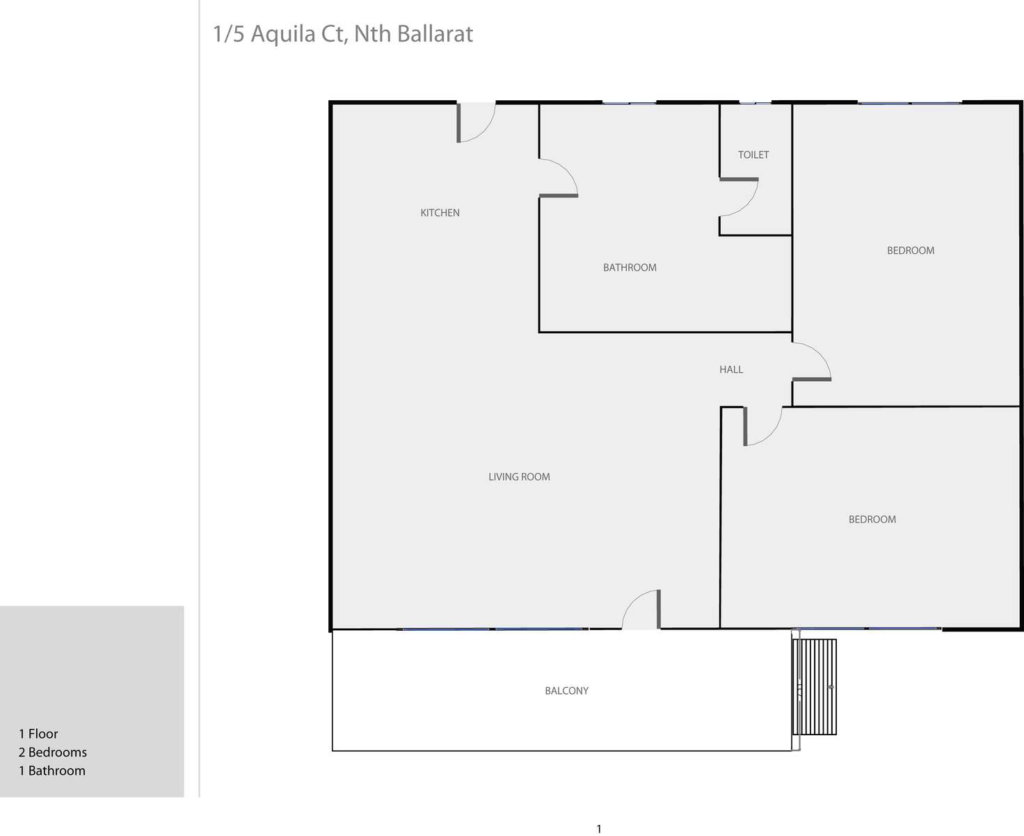 Floorplan of Homely unit listing, 1/5 Aquila Court, Ballarat North VIC 3350