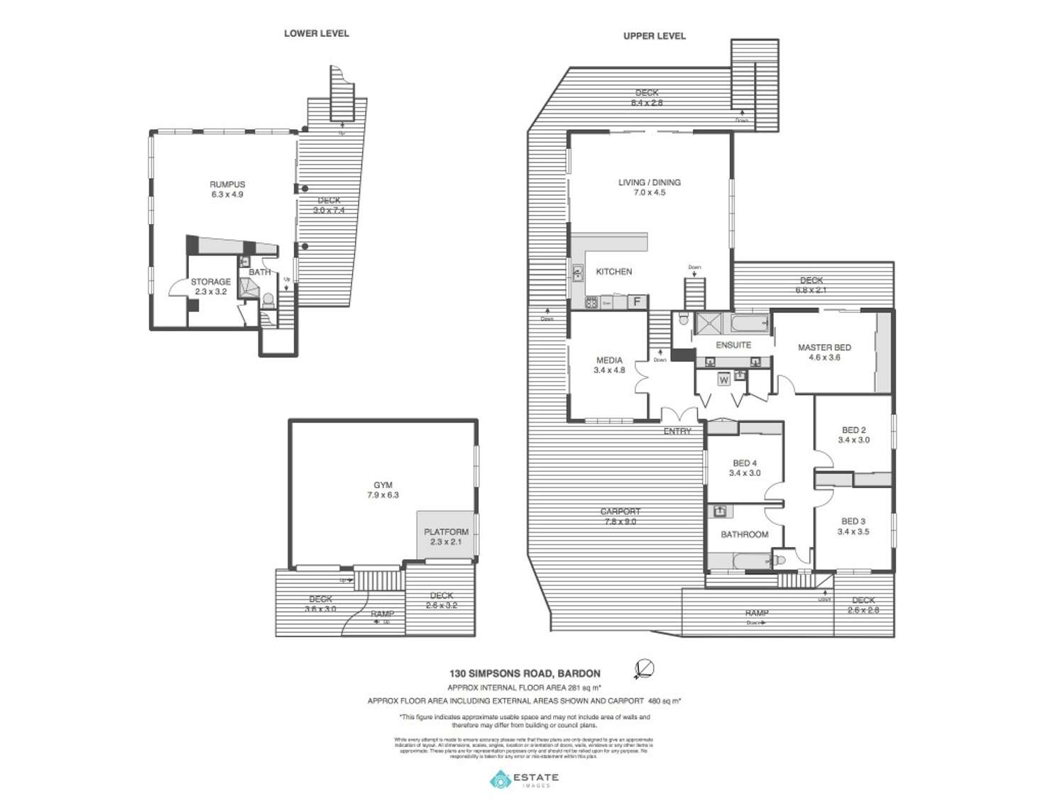 Floorplan of Homely house listing, 130 Simpsons Rd, Bardon QLD 4065