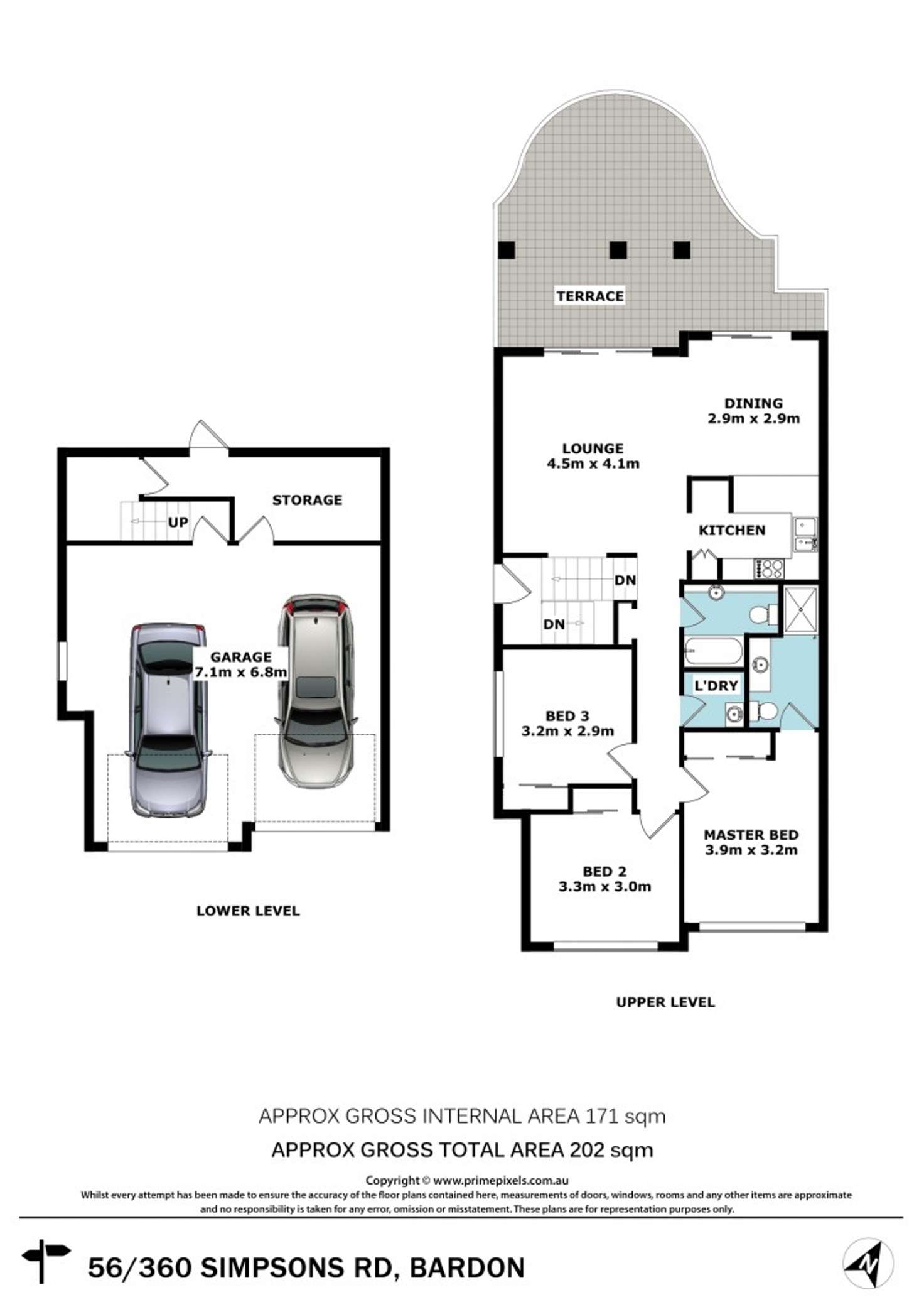 Floorplan of Homely townhouse listing, 56/360 Simpsons Road, Bardon QLD 4065