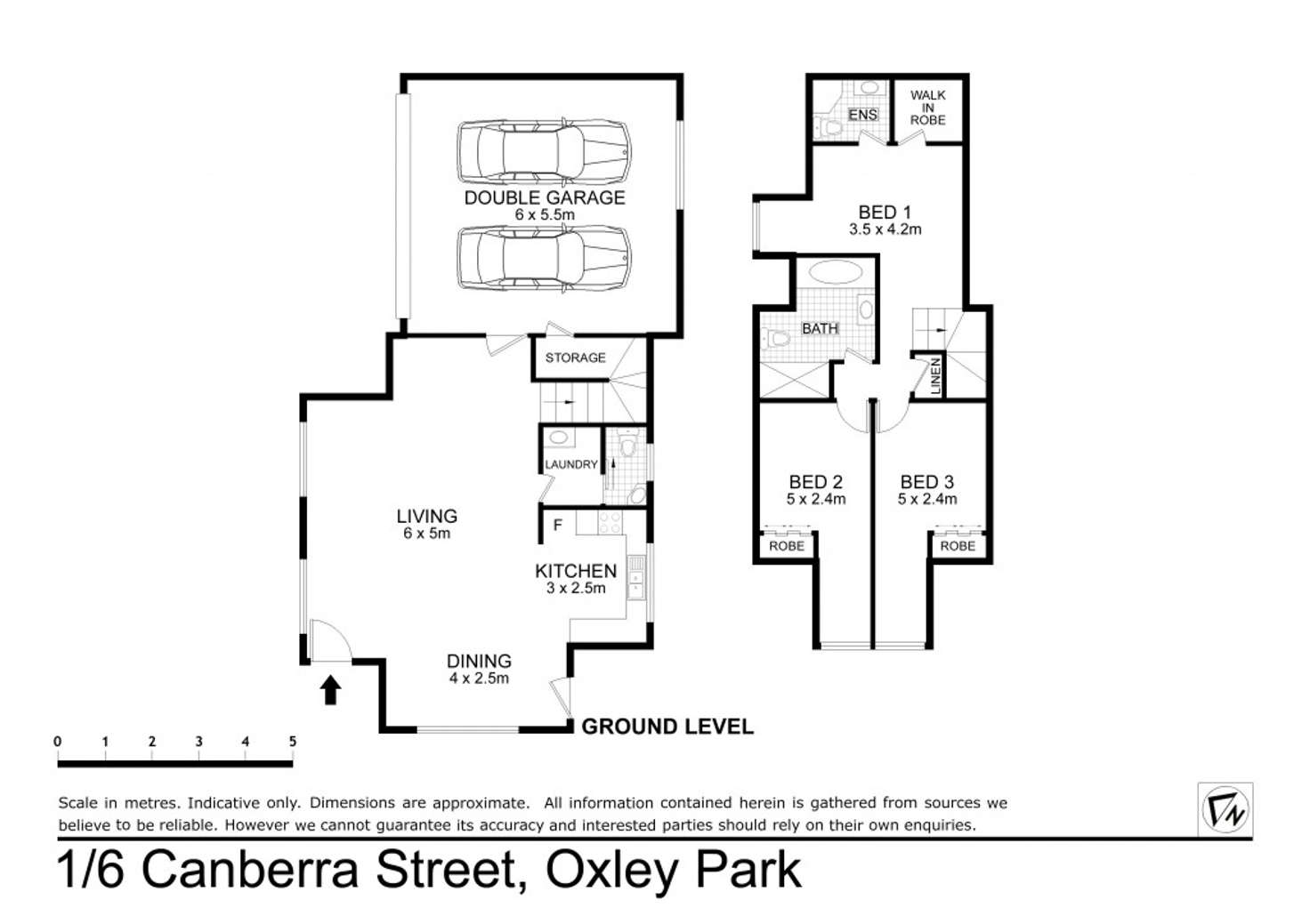 Floorplan of Homely townhouse listing, 1/6 Canberra Street, Oxley Park NSW 2760
