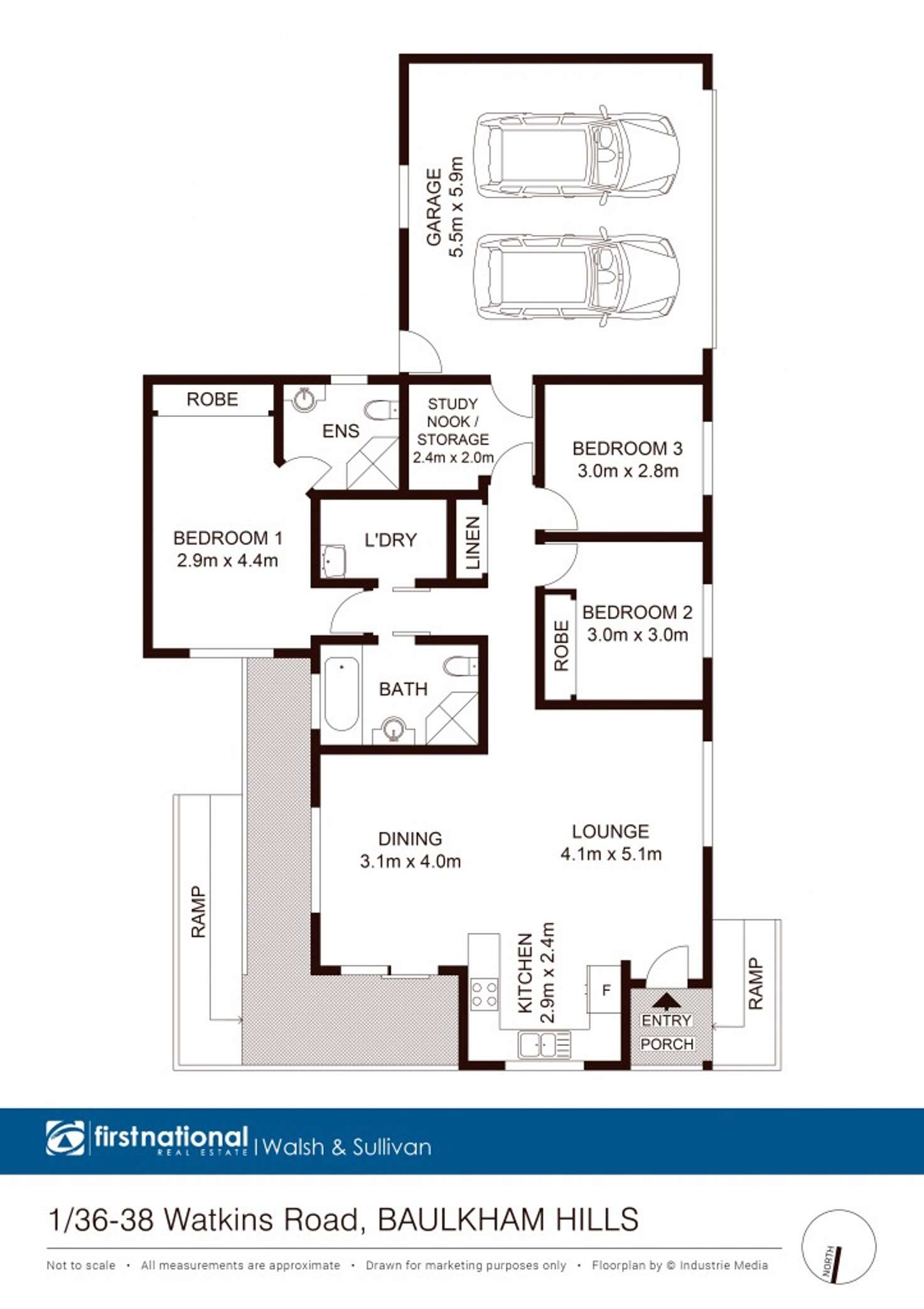 Floorplan of Homely villa listing, 1/36-38 Watkins Road, Baulkham Hills NSW 2153